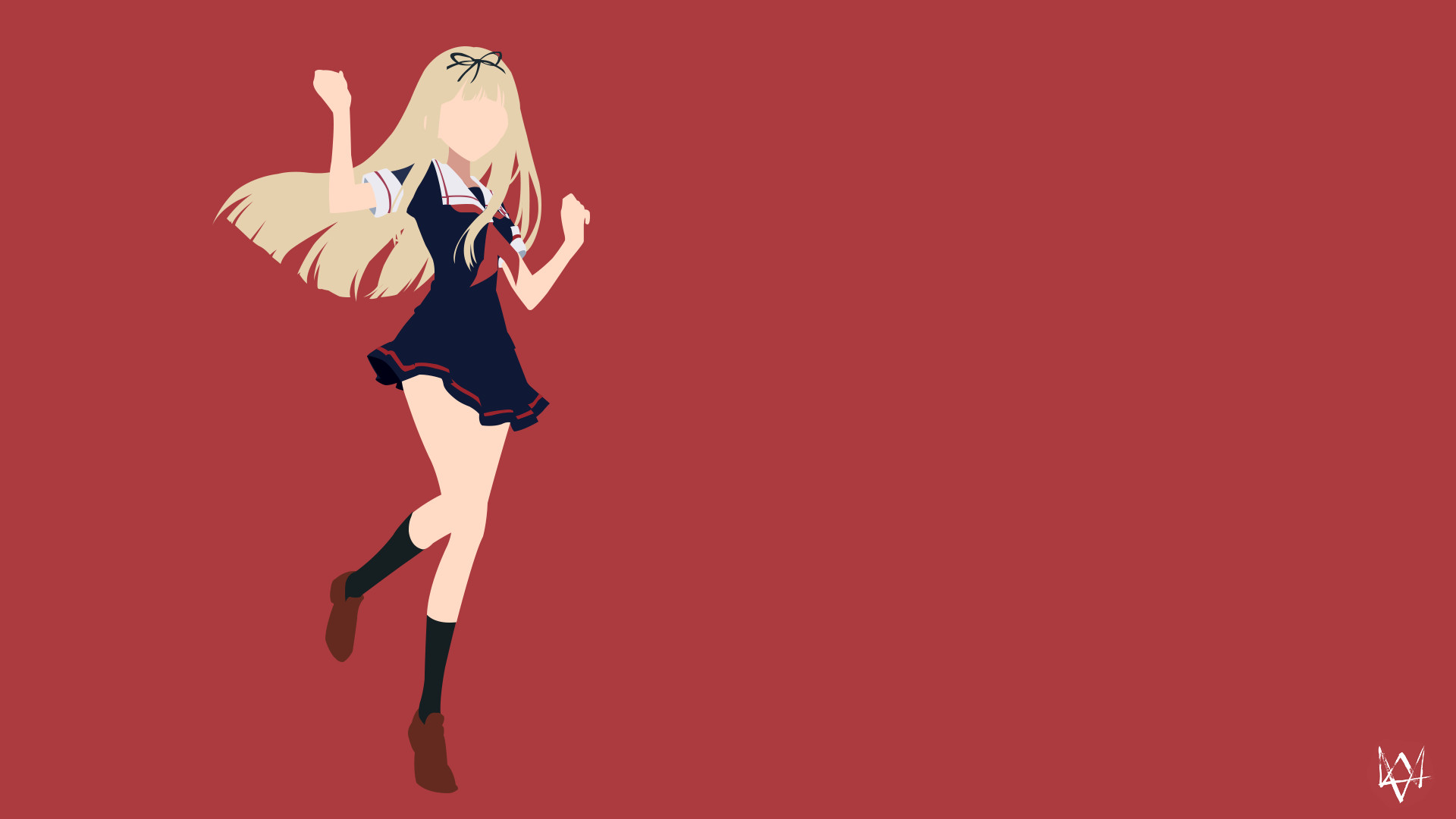 … Yuudachi (Kantai Collection) Minimalist Anime WP by Lucifer012