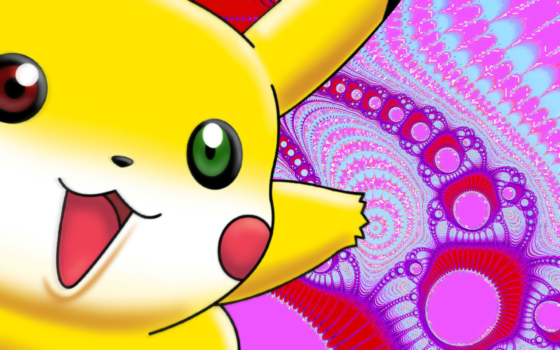 Pokemon Pikachu fractals funny wallpaper