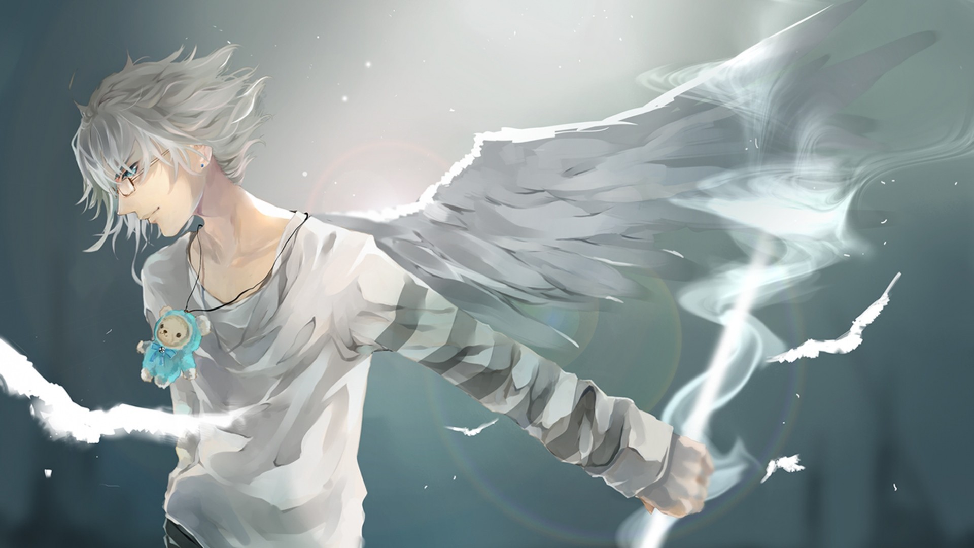 Download Wallpaper Anime, Boy, Wings, Art Full HD 1080p HD  Background
