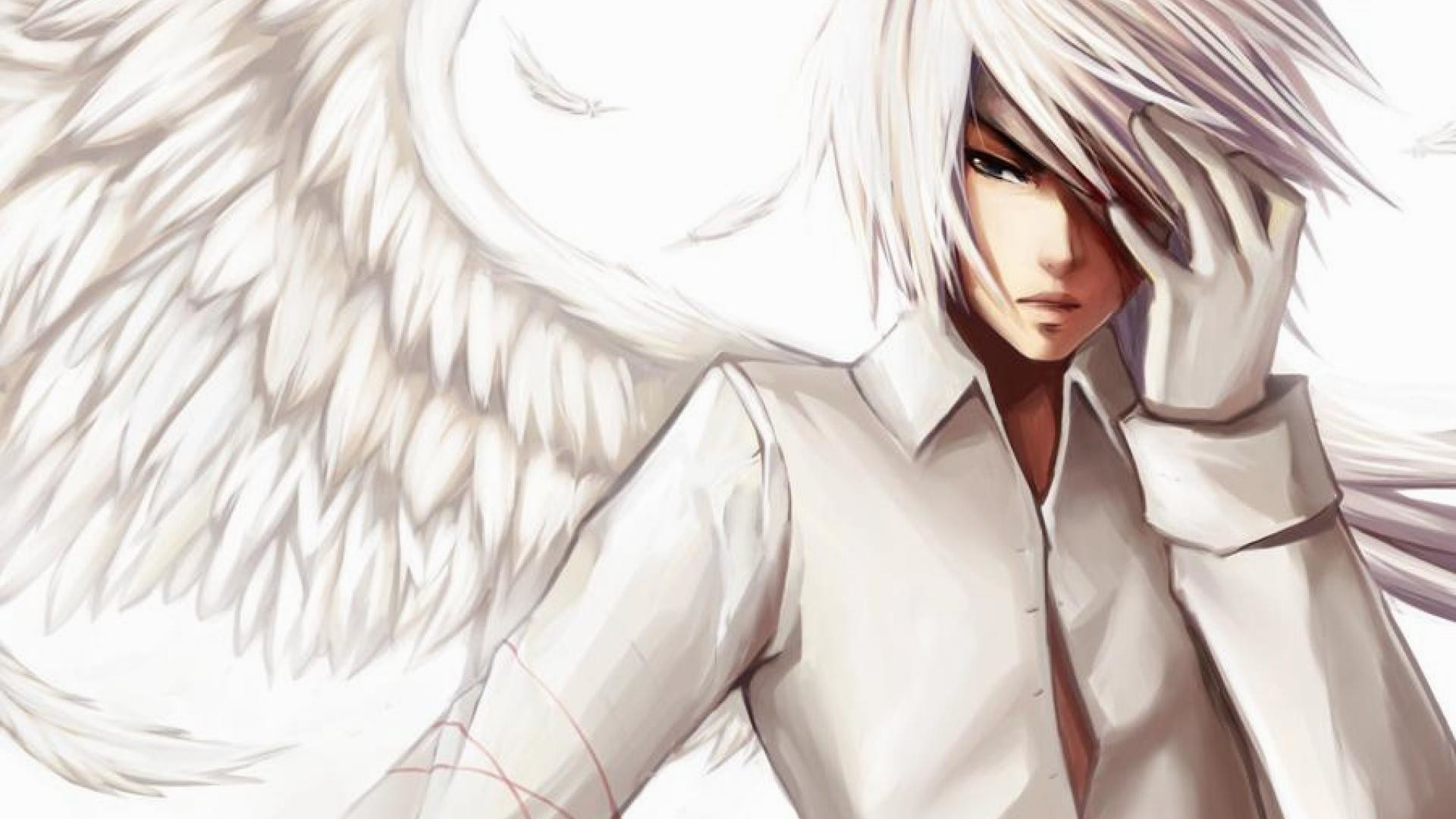 Wallpaper.wiki White Anime Boy Angel Wallpaper PIC