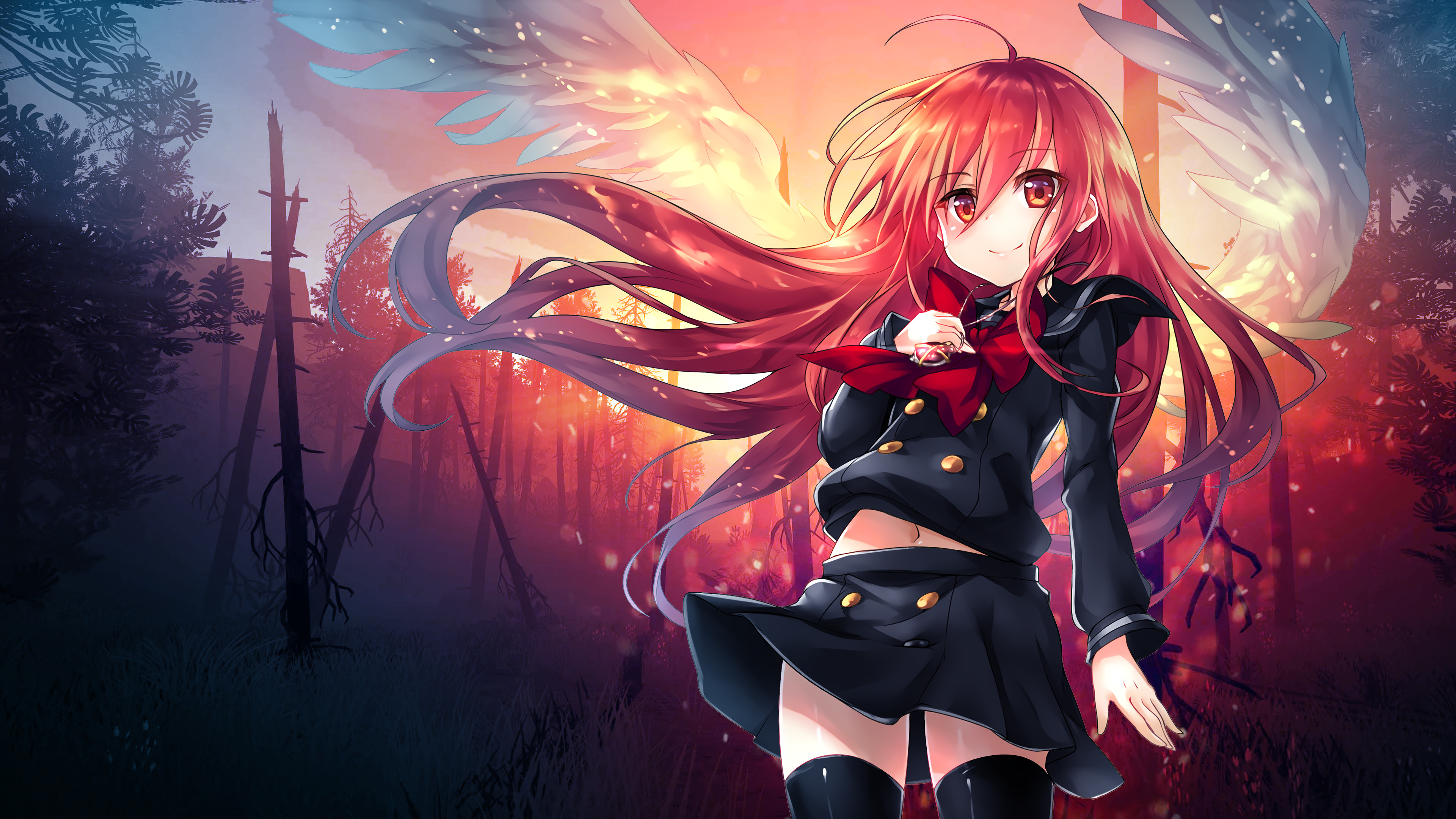 Anime girl, Fire Angel, 4K