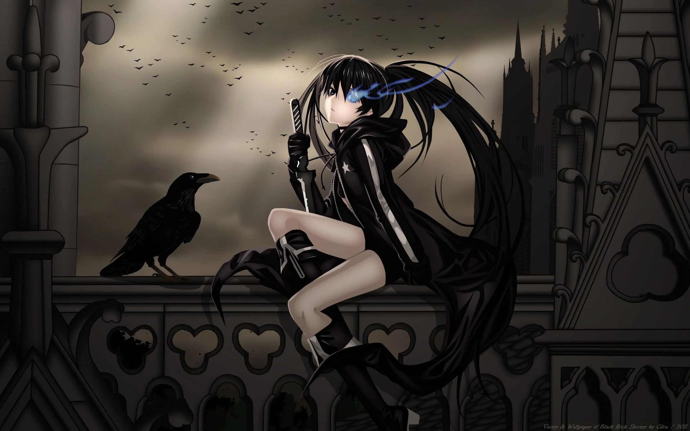 Wallpaper ID 1187025  2K anime otaku black gothic goth girl free  download