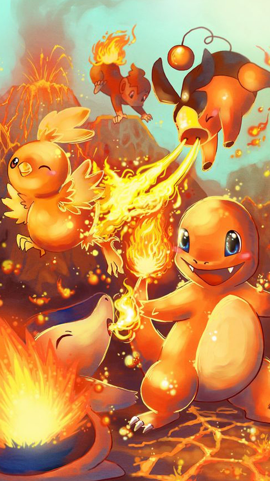 Pokemon Go Charmander fire characters Iphone hd wallpaper