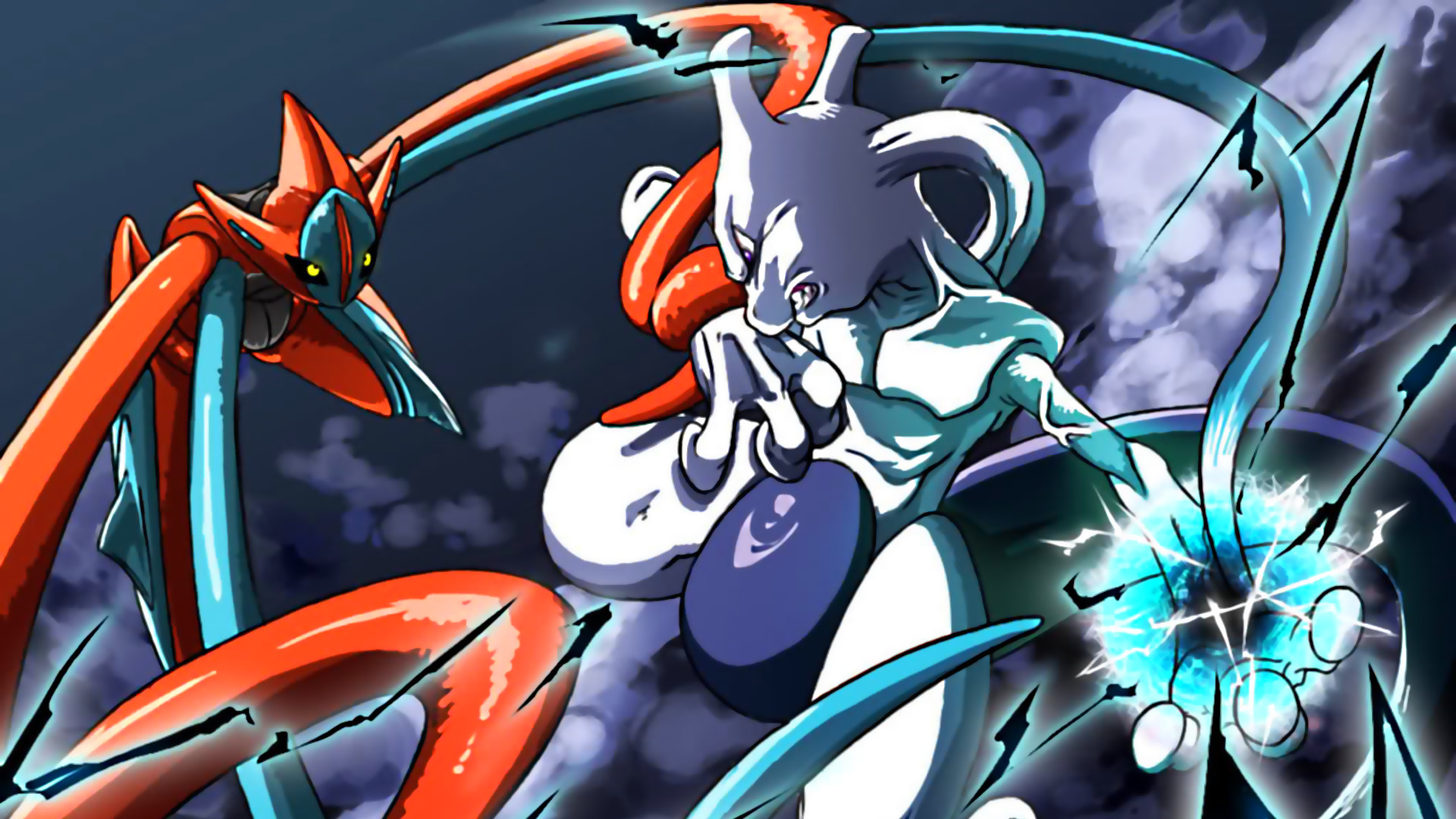 Pokemon Deoxys Vs Mewtwo HD Wallpaper by tommospidey.deviantart.com on deviantART