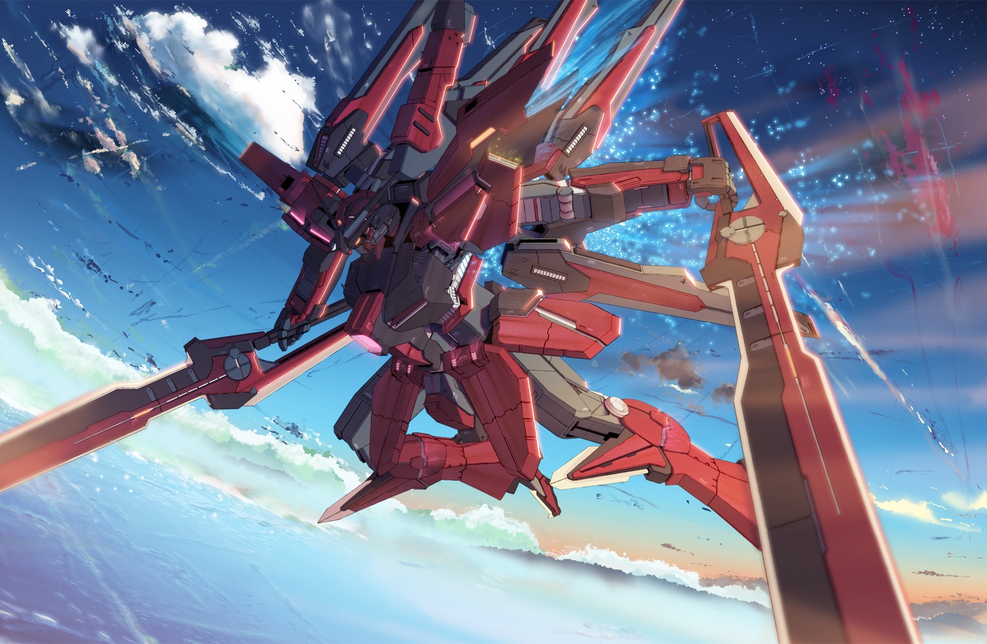 Mecha gundam wing anime skyscapes wallpaper 11447 WallpaperUP