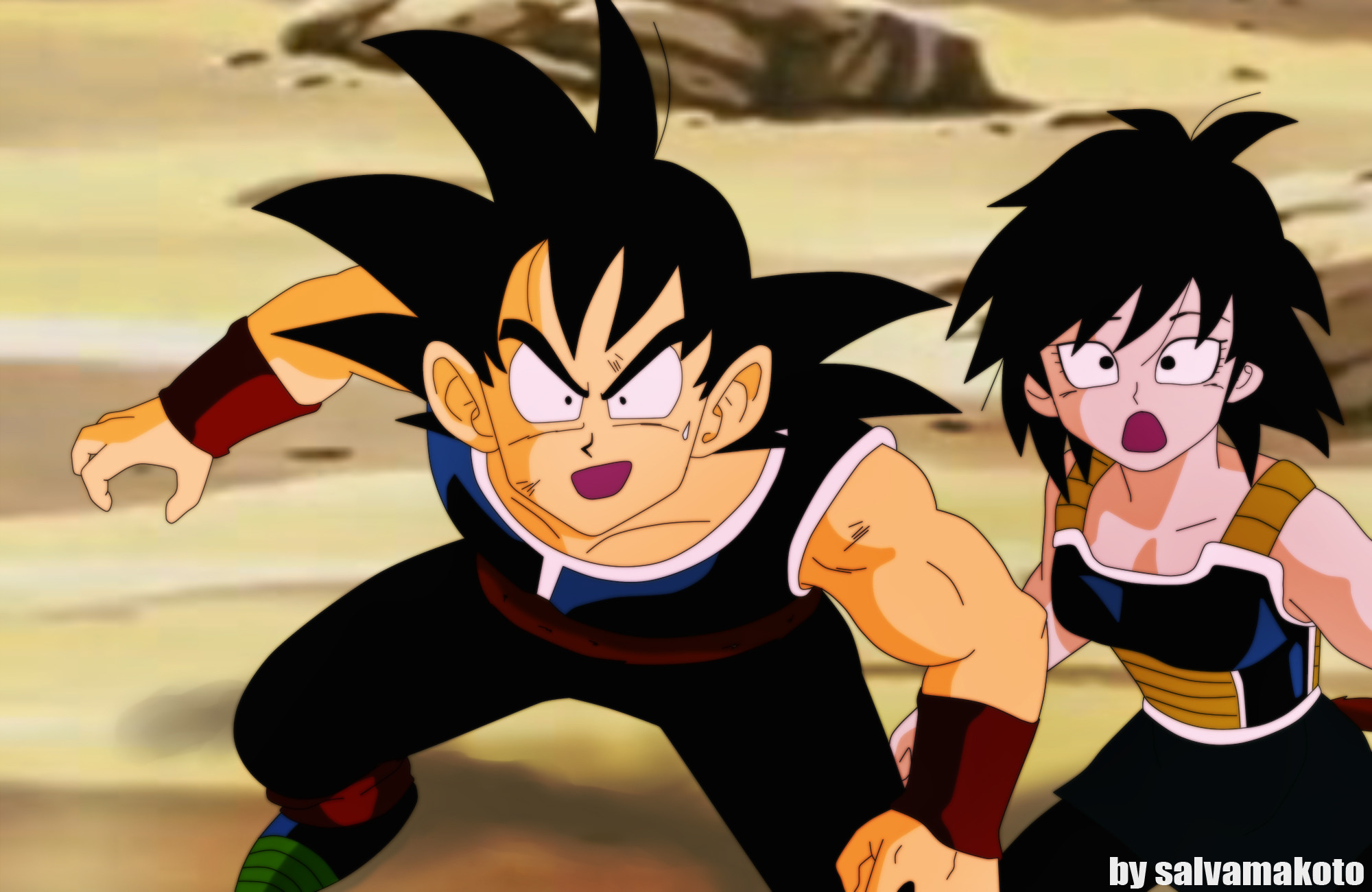 young bardock and gine by salvamakoto young bardock and gine by salvamakoto