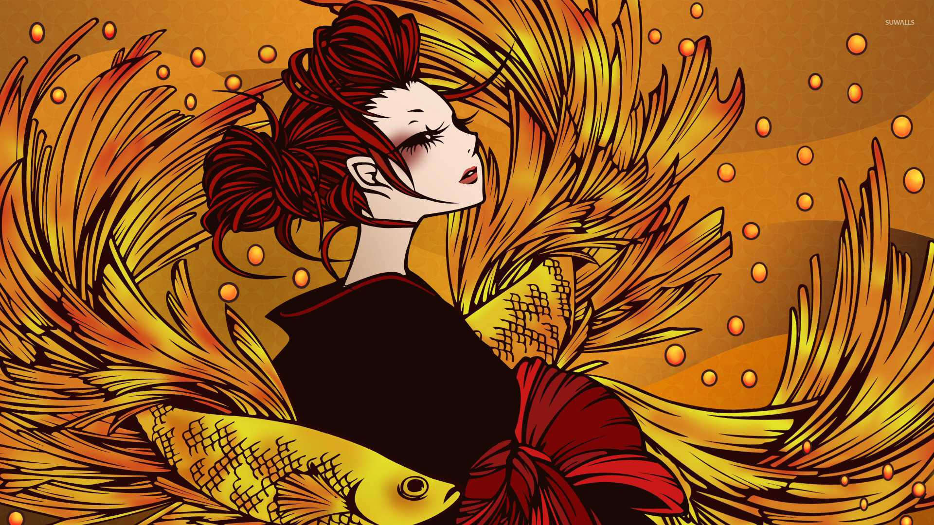 Redhead mermaid wallpaper