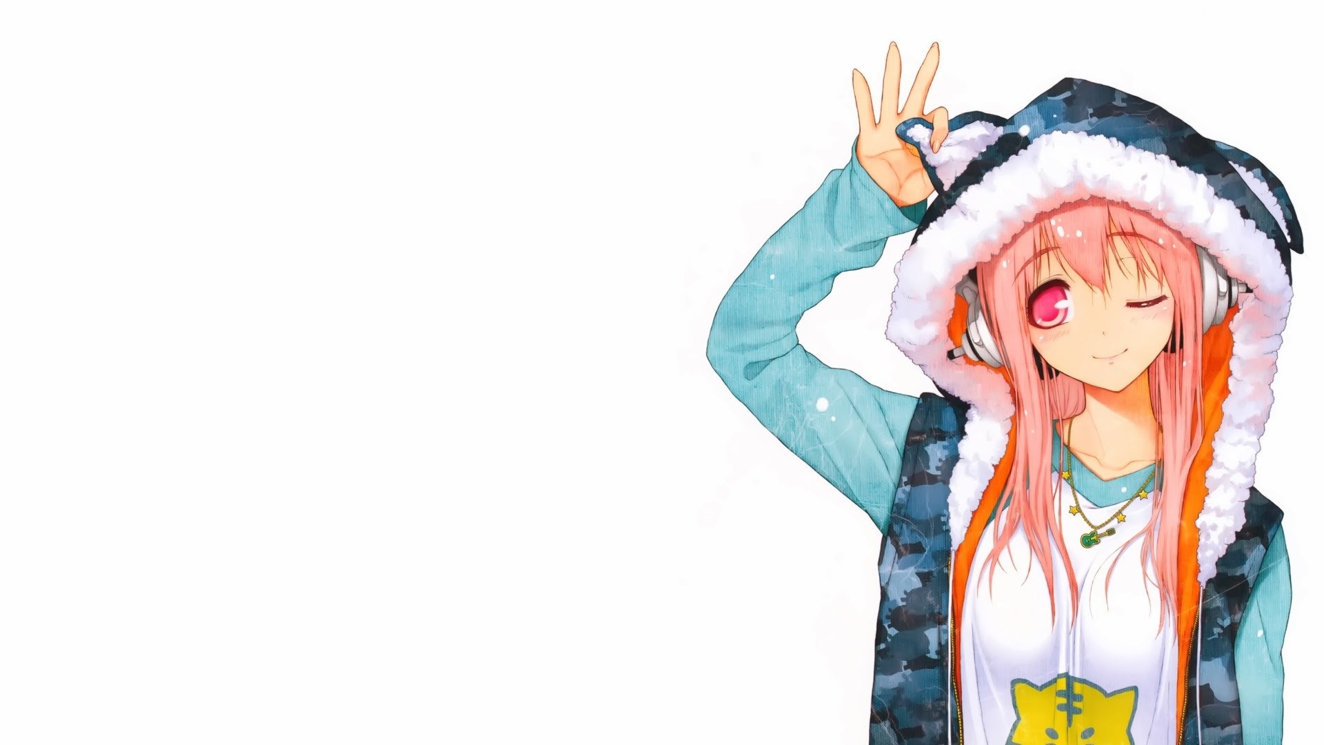 Preview wallpaper super sonico, anime, girl, t shirt 1920×1080