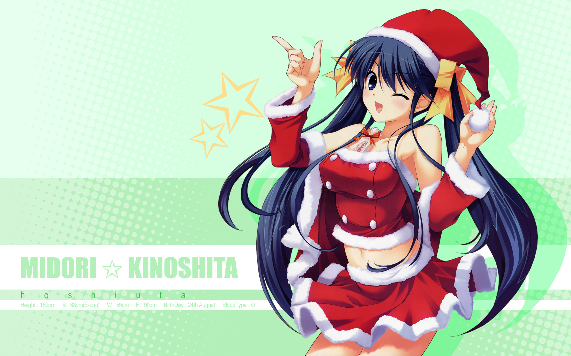 Anime santa girl christmas fumio hoshiuta kinoshita midori santa costume santa hat Cute Girl WallpaperSanta