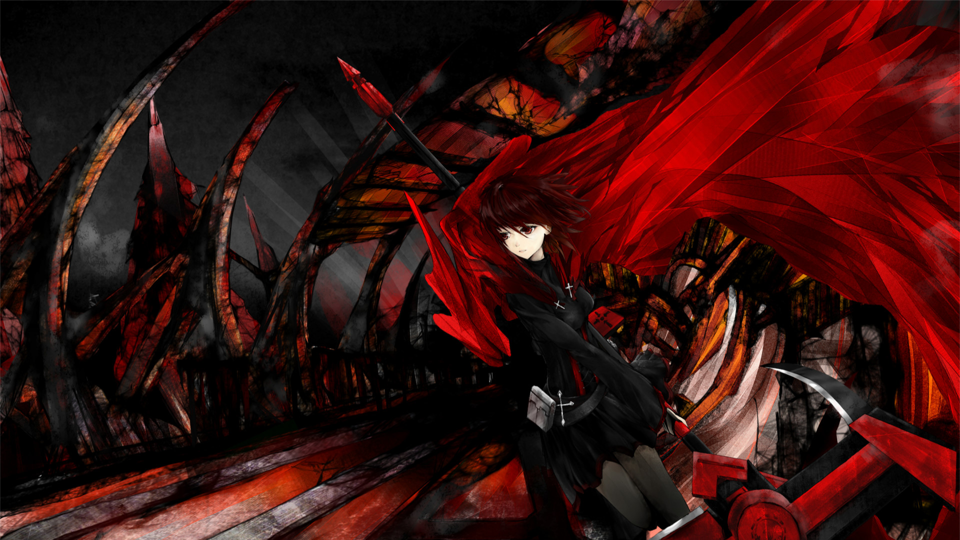 69 Red and Black Anime