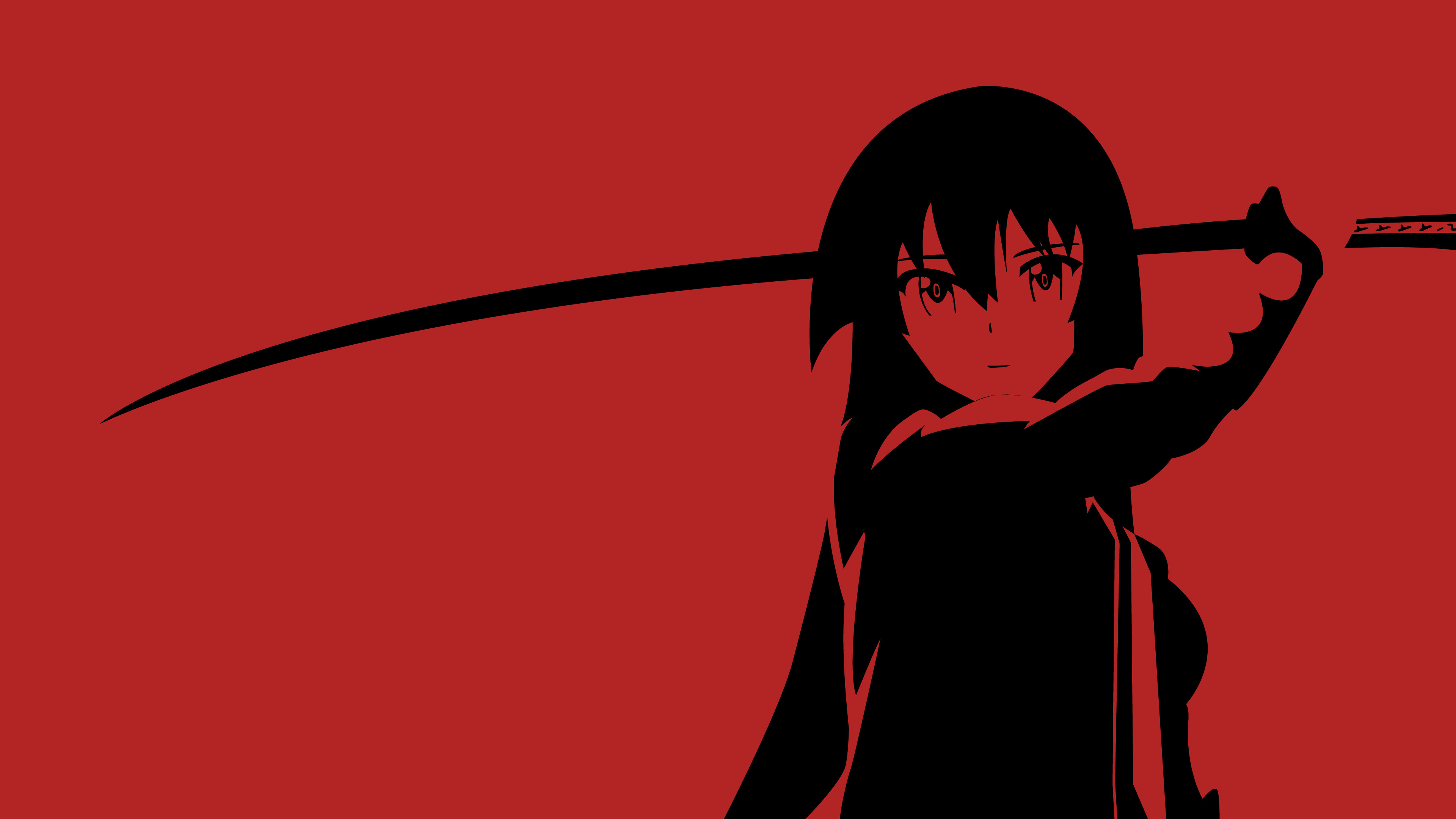 Flat Akame Wallpaper Red Version by WolfiyEdits