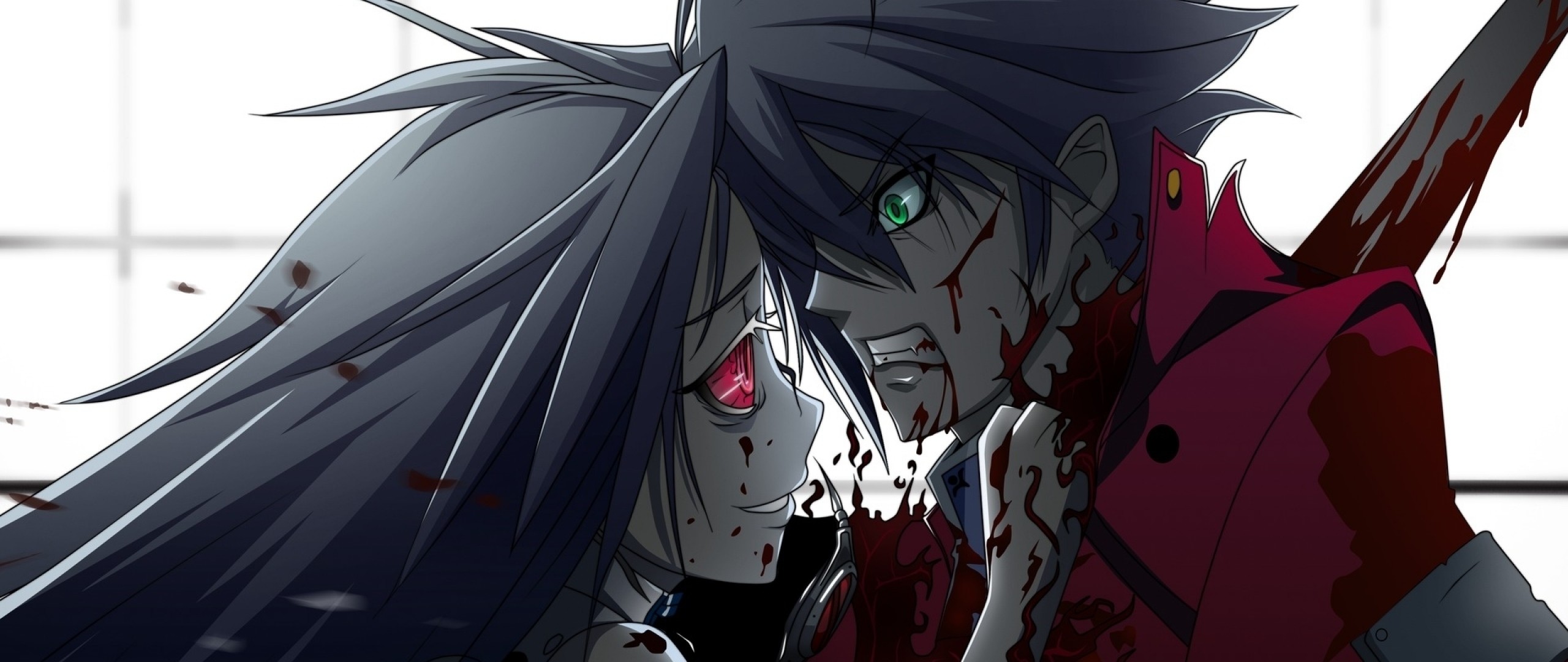Wallpaper anime, blood, murder, boy, girl