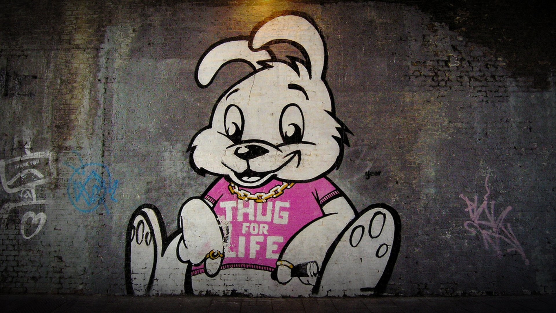 Banksy thug for life bunny 770329 walldevil bone thugs wallpaper wallpapersafari