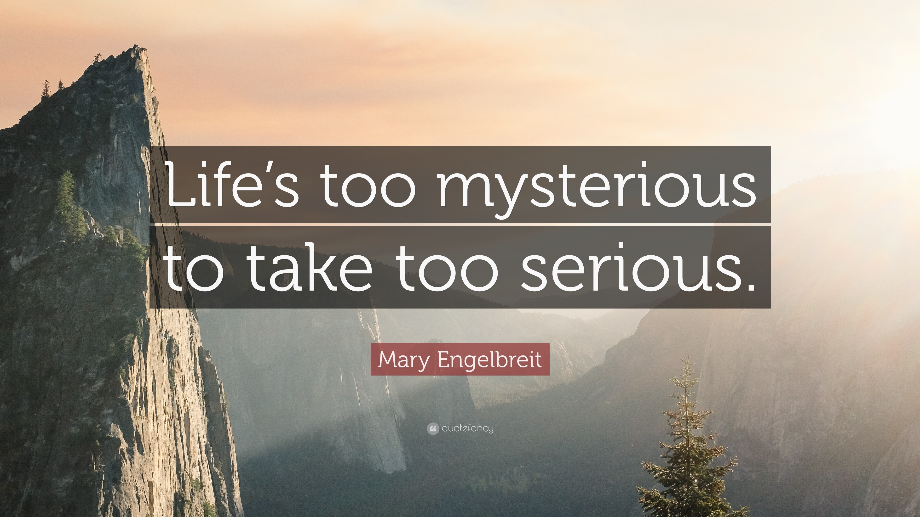 Mary Engelbreit Quote Lifes too mysterious to take too serious.