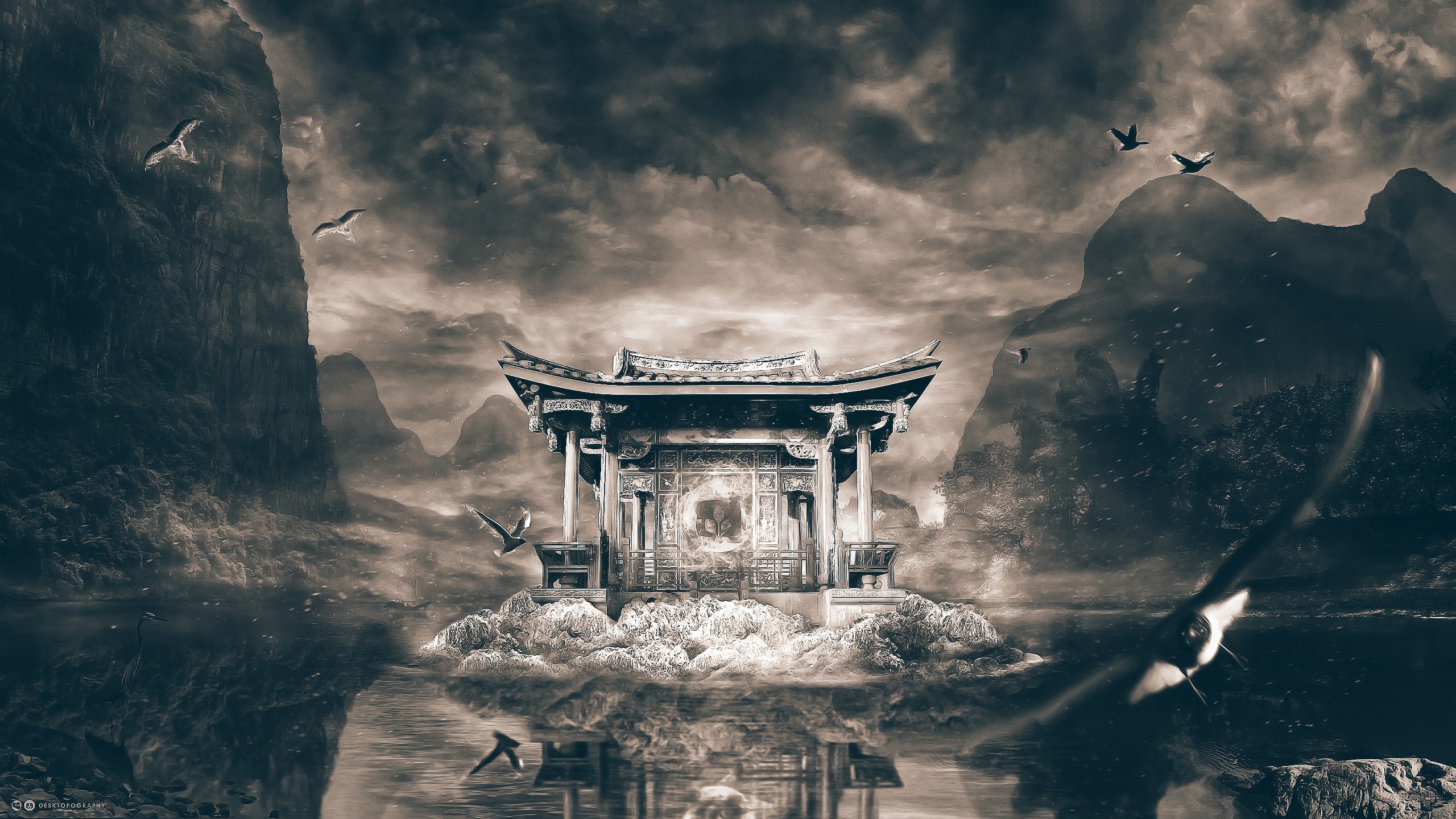 Silk Wallpaper. 2560×1600. Shrine temple art