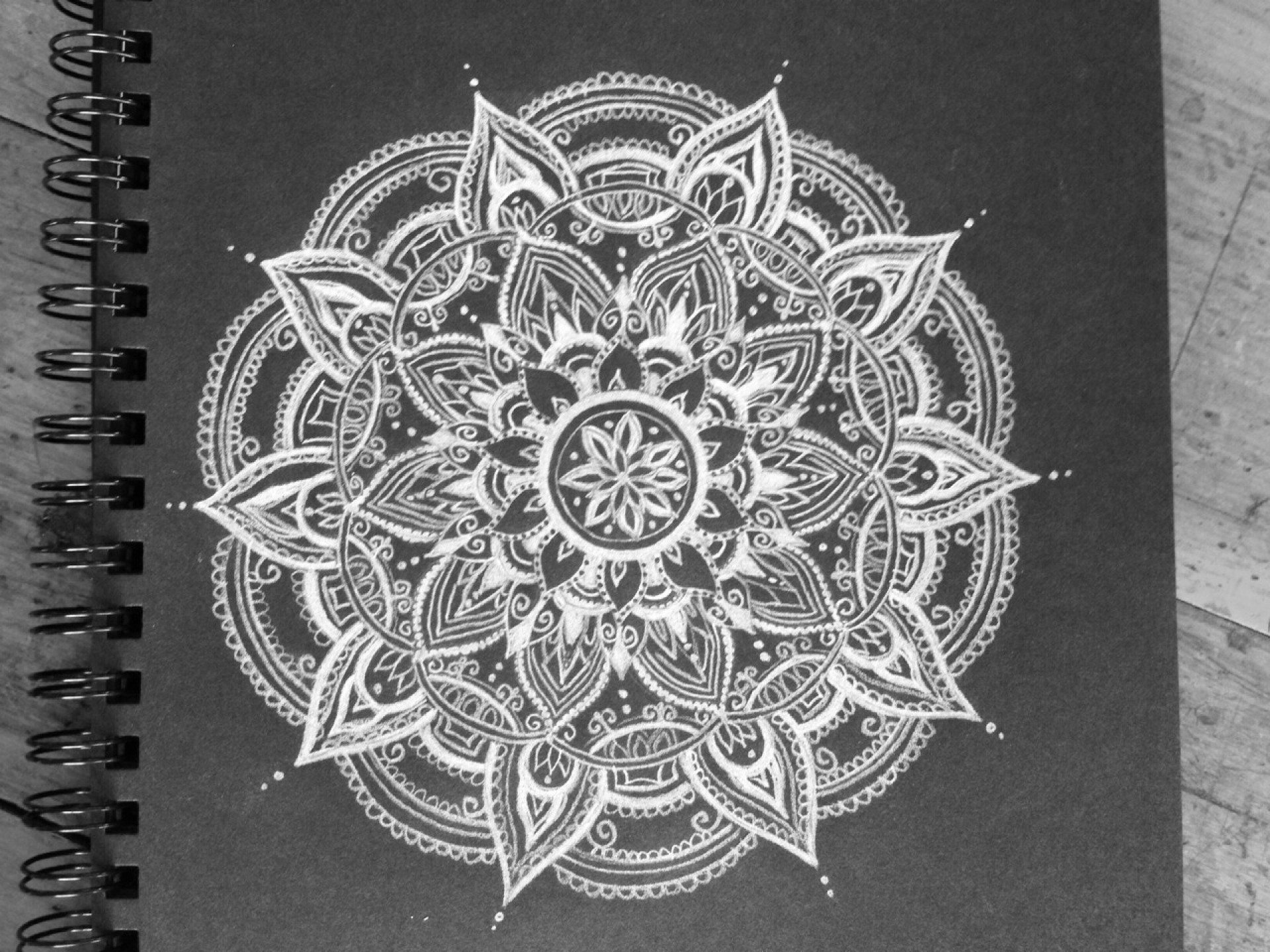 Mandala Tumblr Black And White Background Wallpapers HD