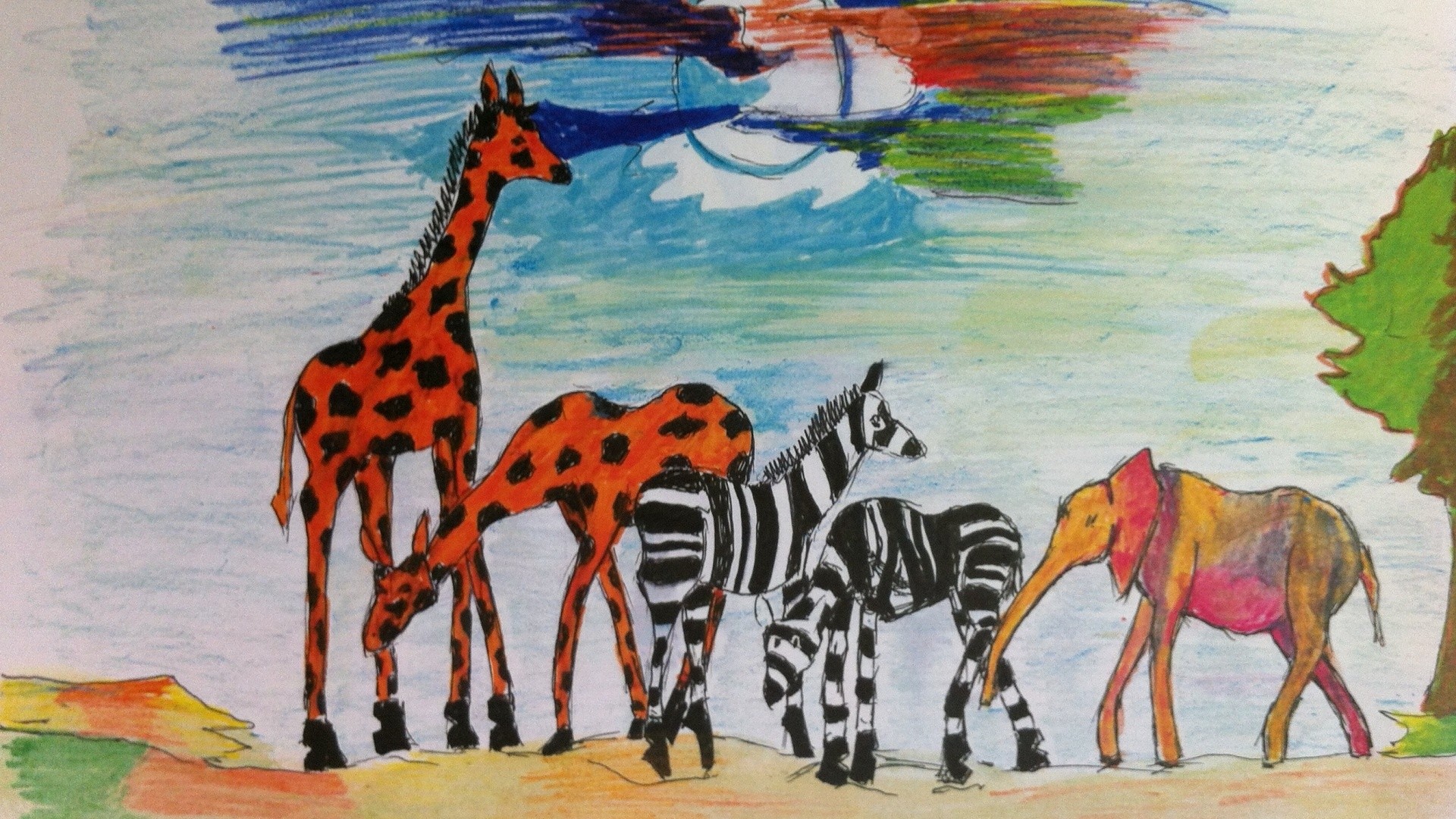 Africa, Arts, Drawing, African Art, African Art Drawing, African Wild Animals