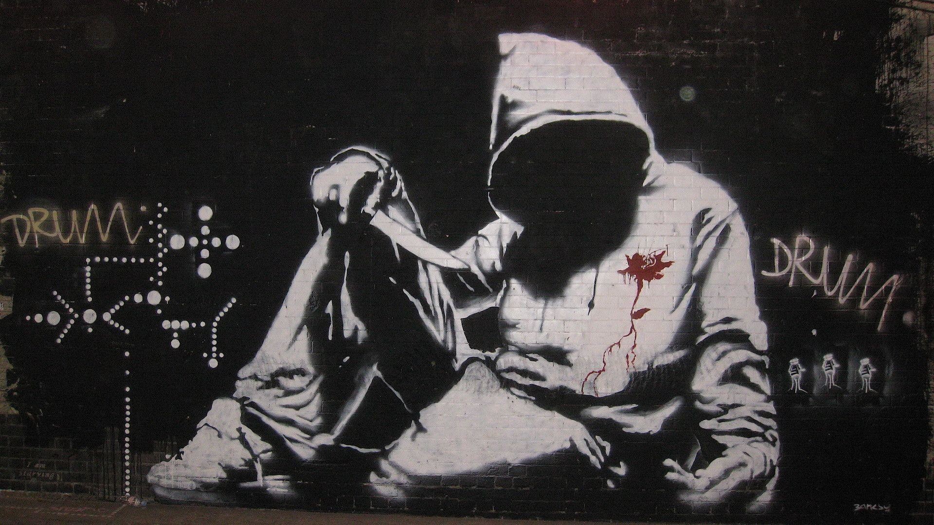 Banksy Collage 2 – Graffiti Abstract Background Wallpapers