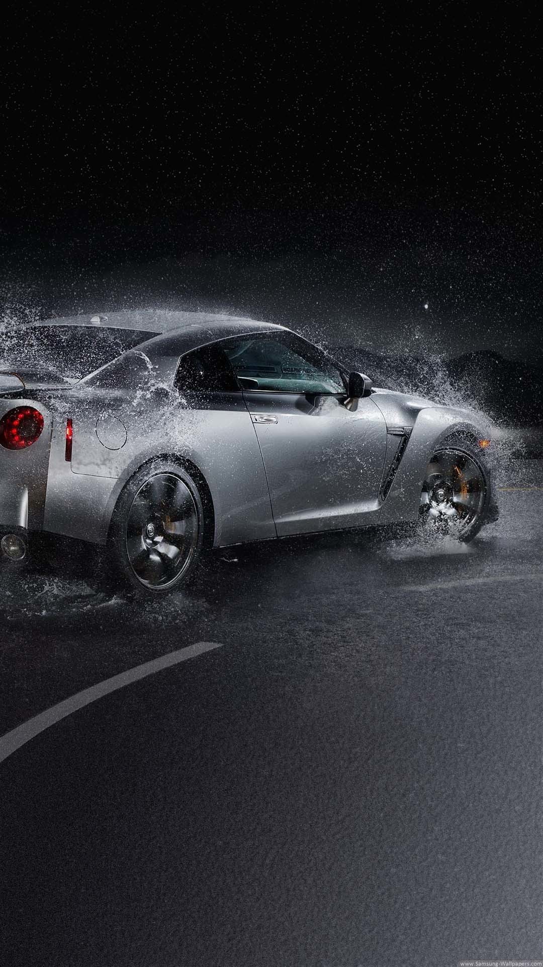 Nissan GTR Sport Car Rain iPhone 6 Plus HD Wallpaper …