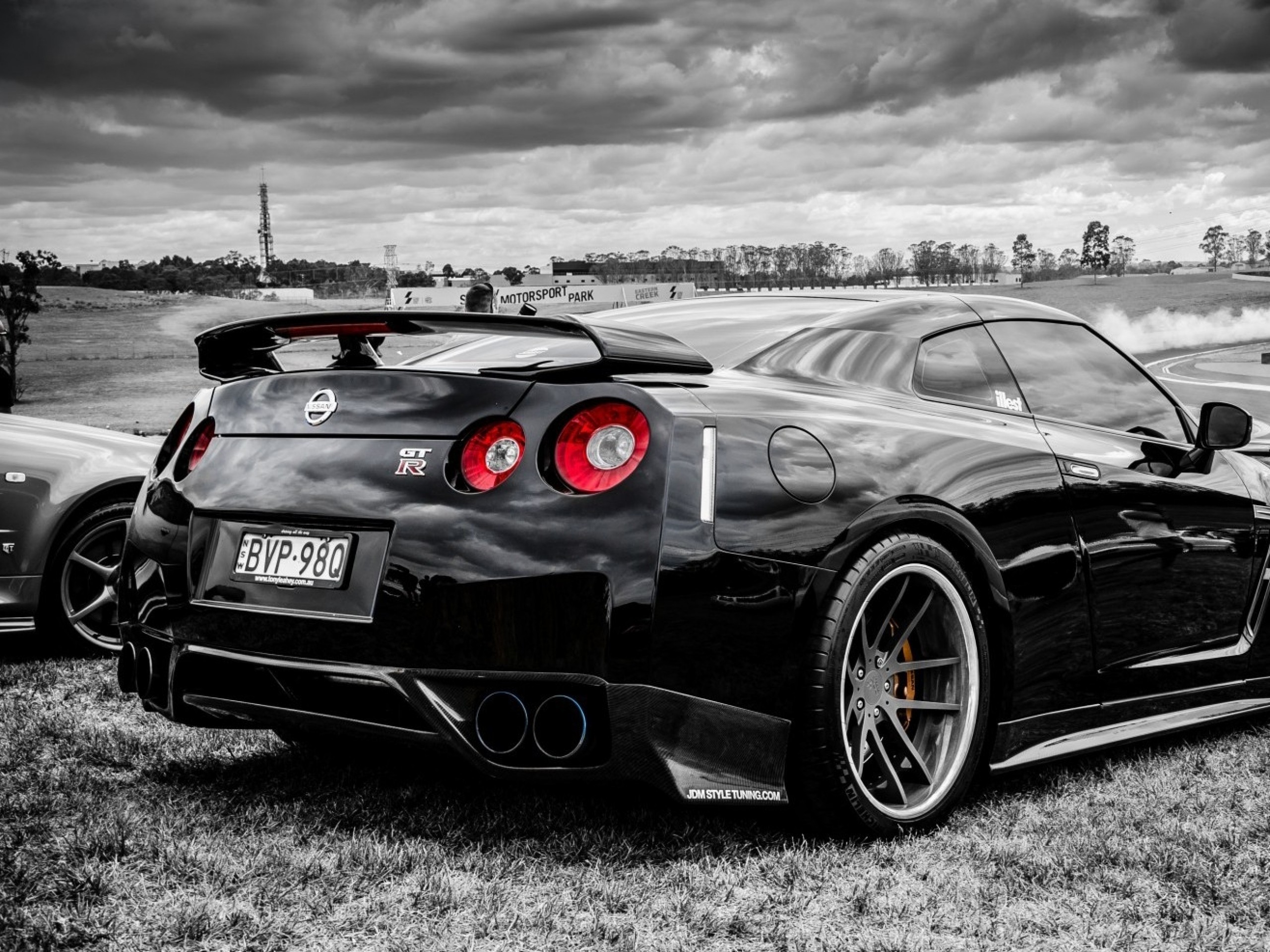 Black And White Nissan GTR Selective Coloring