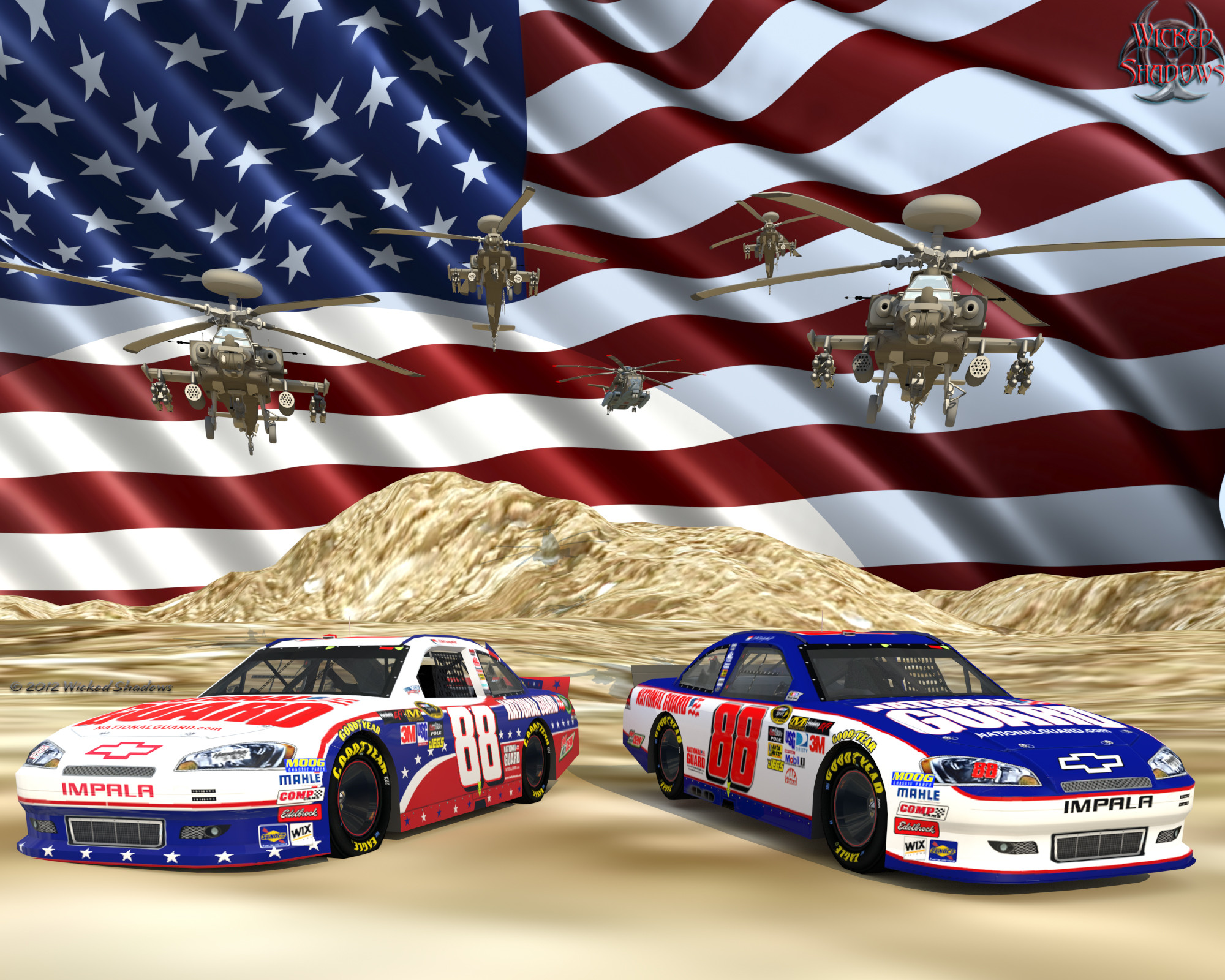 Le Dale Earnhardt Jr. Nascar Unites National Guard Ver. 2 Wallpaper Facebook Cover Photo 4×3 5×4