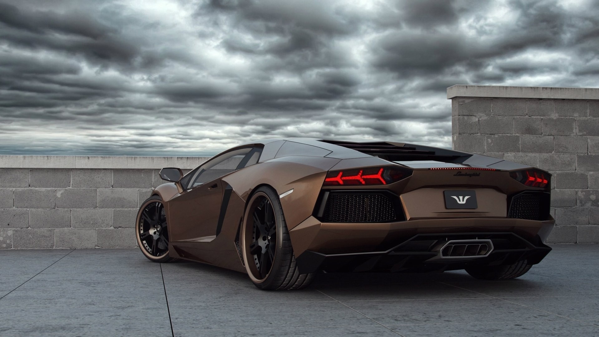 Preview wallpaper lamborghini, color, city, sky, cars 1920×1080