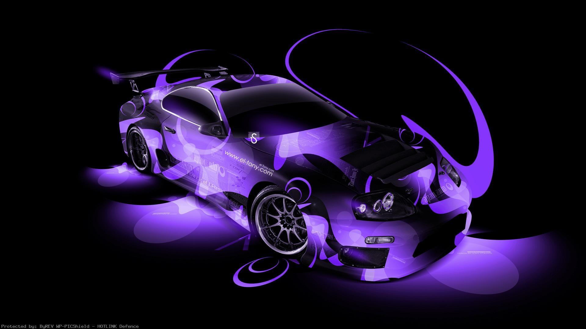 Toyota Supra Tuning JDM Super Abstract Car Violet