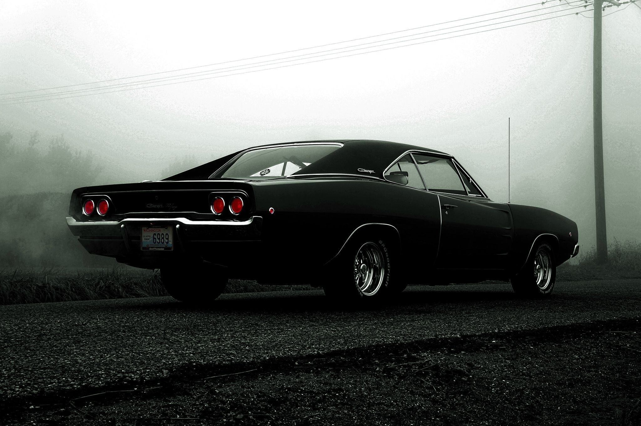 Powerful black Dodge Charger
