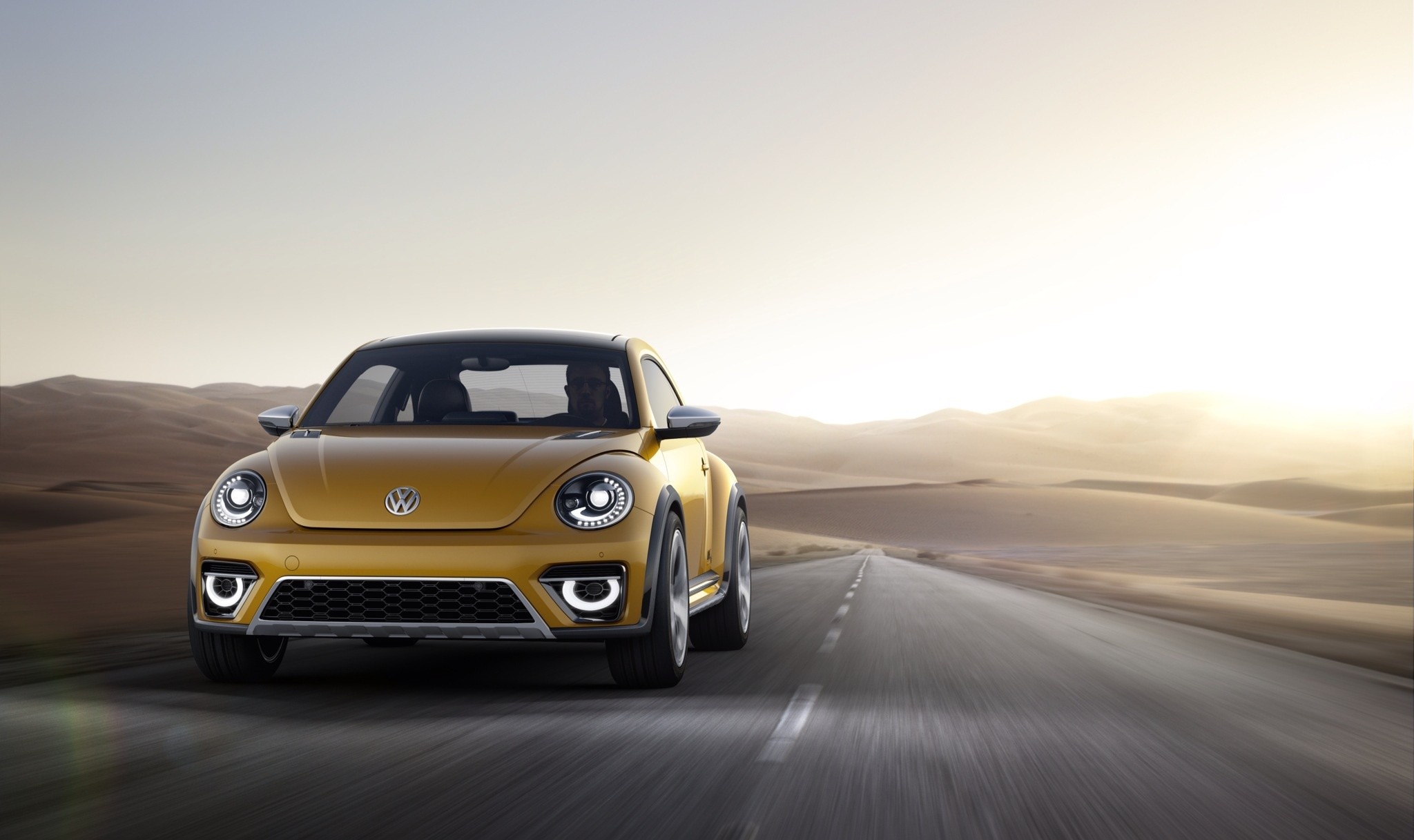 New Yellow VW Beetle Wallpaper Wallpaper