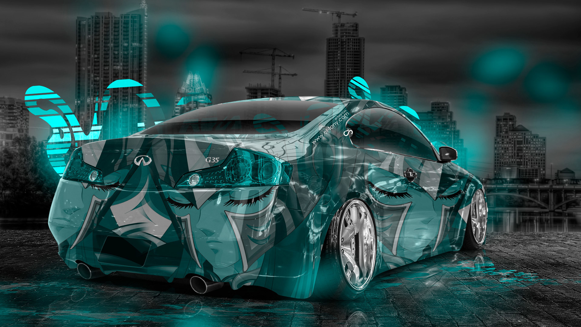 Infiniti G35 Anime Aerography City Car 2014 Azure