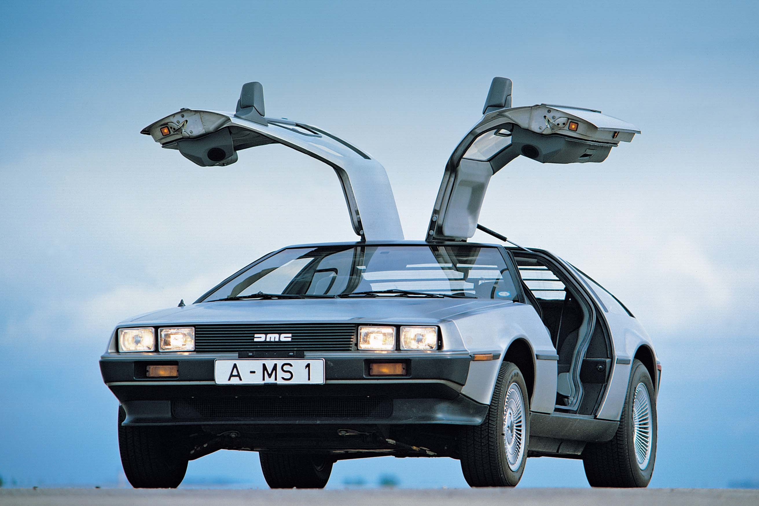 Wallpapers Back to the Future DeLorean Men Night Headlights