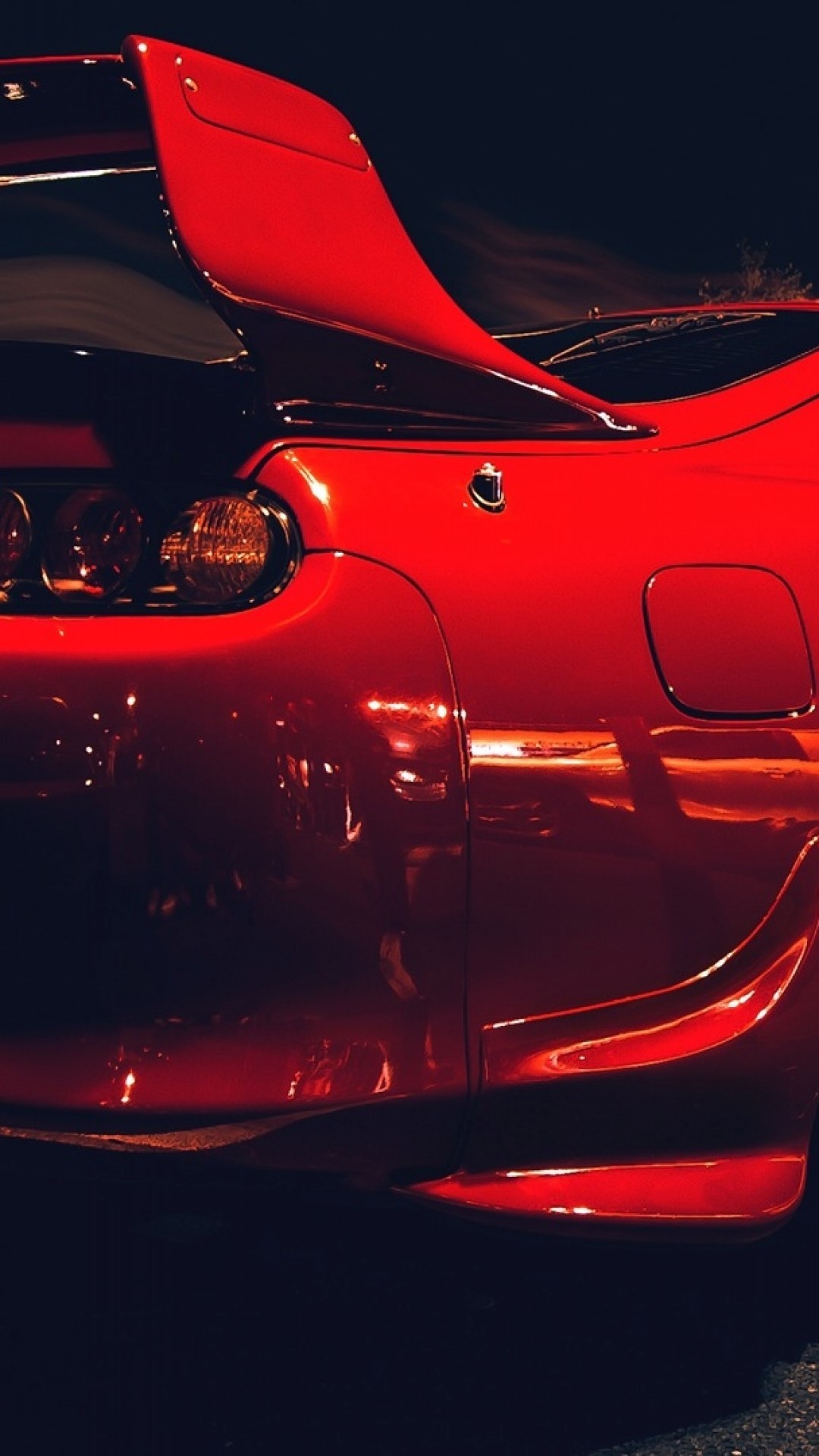 Toyota Supra, Red, Back View, Sport, Cars