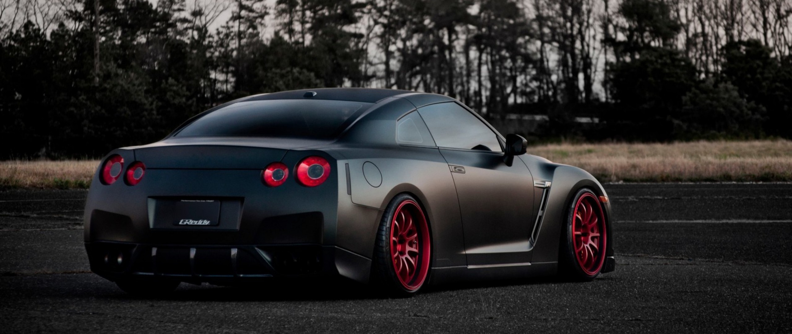 Preview wallpaper nissan, gt-r, rear view, tuning 2560×1080
