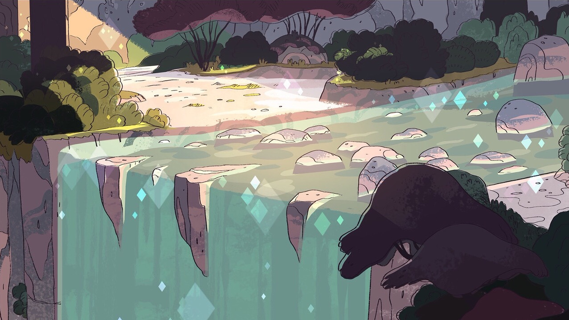 artwork, Waterfall, Steven Universe Wallpaper