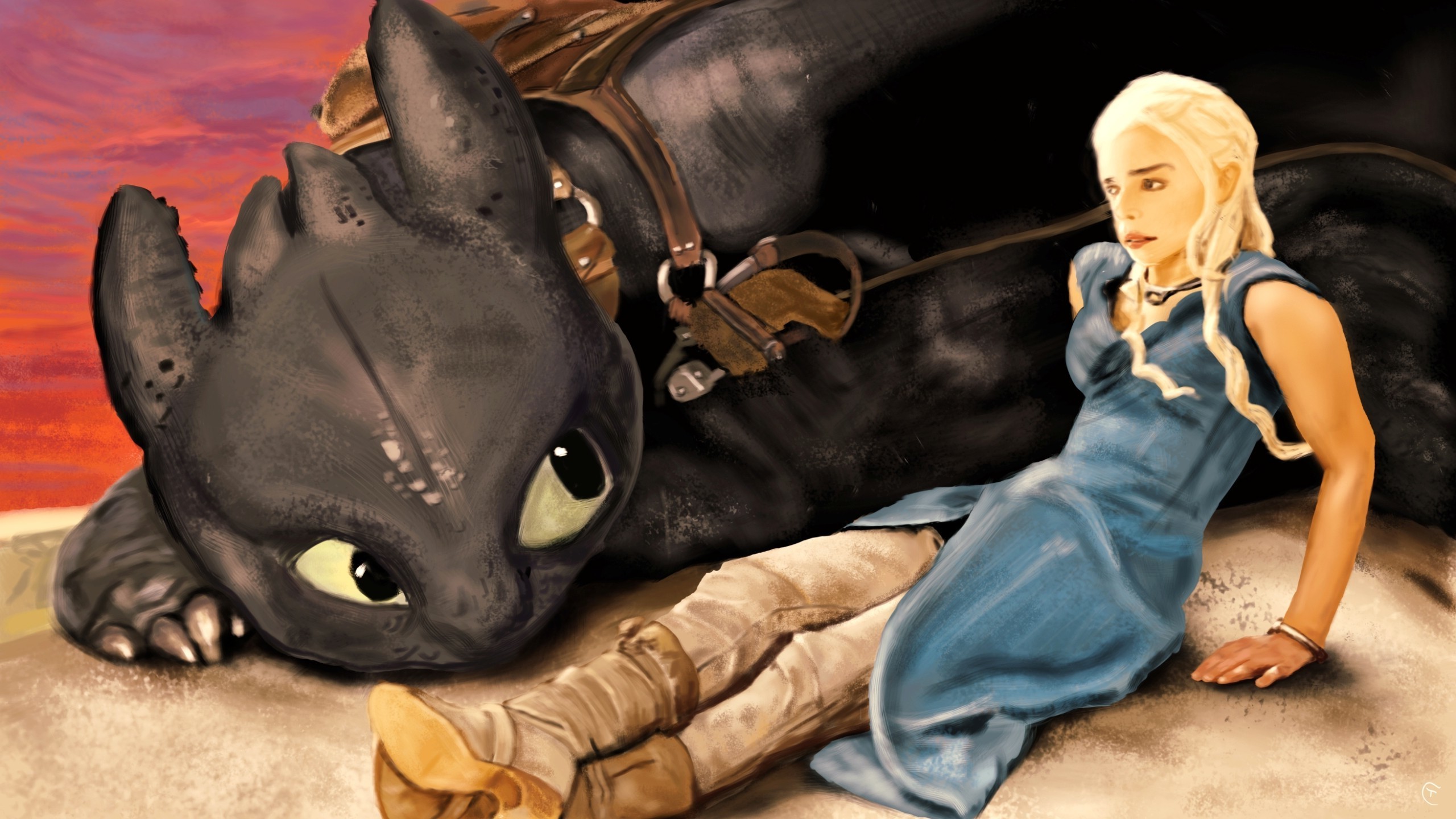 Daenerys Targaryen, Game Of Thrones, How To Train Your Dragon, Fan Art, Toothless  Wallpapers HD / Desktop and Mobile Backgrounds