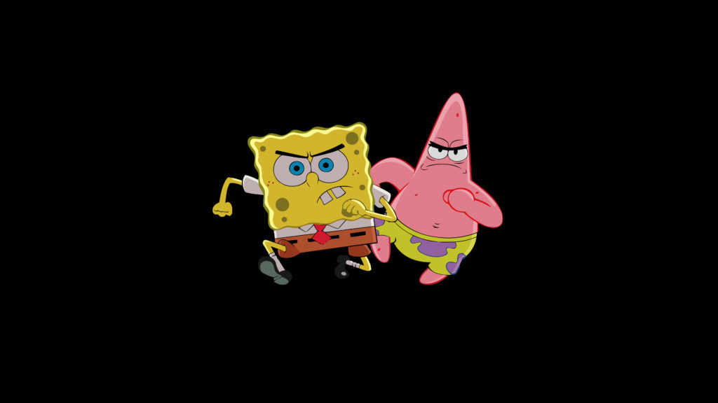 General Simple Simple Background Black Background Spongebob Squarepants Patrick Star