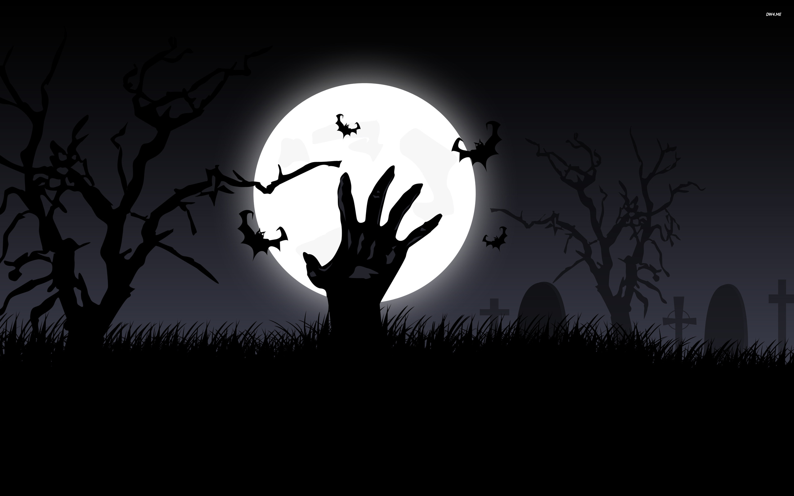 Zombie hand in the moonlight wallpaper – Holiday