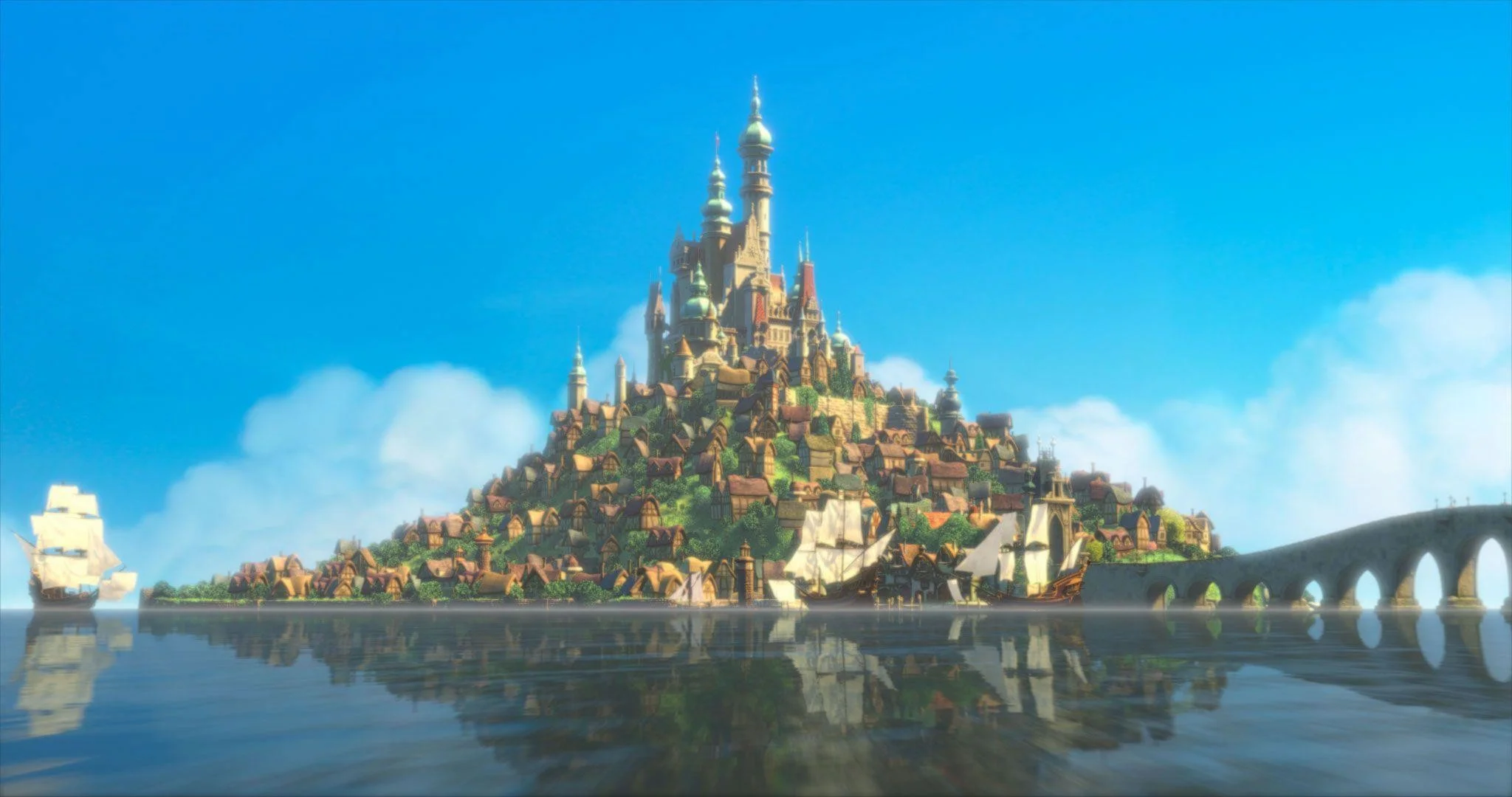 Rapunzels Castle from Disneys Tangled Desktop Wallpaper