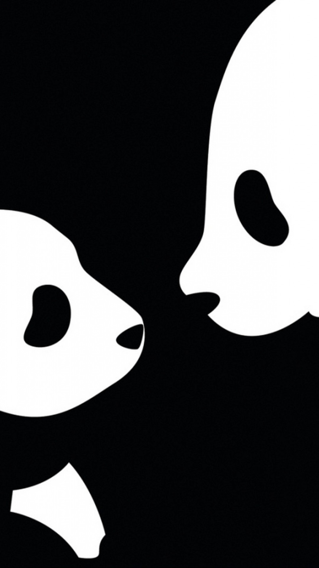 Wallpaper panda, drawing, black, white