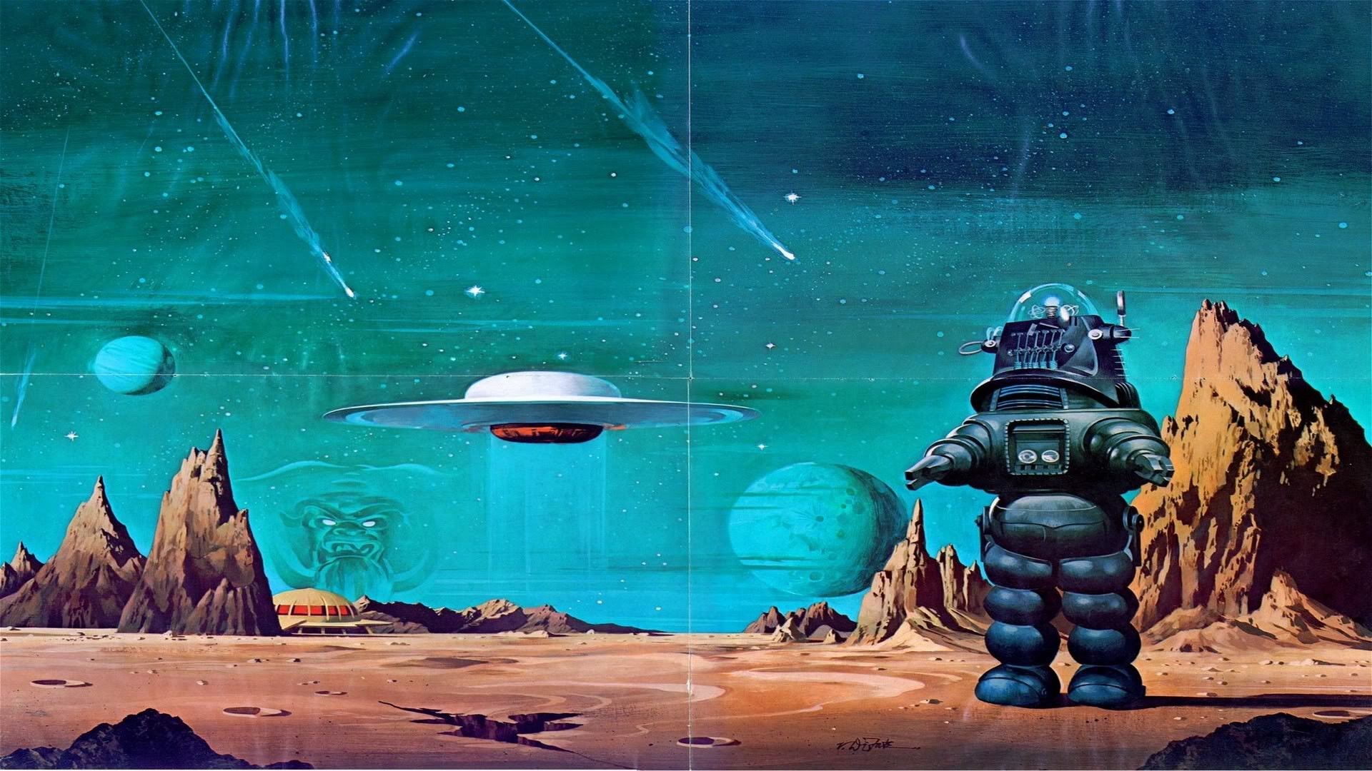 Forbidden Planet wallpaper poster Robby the Robot wallpaper science fiction  film
