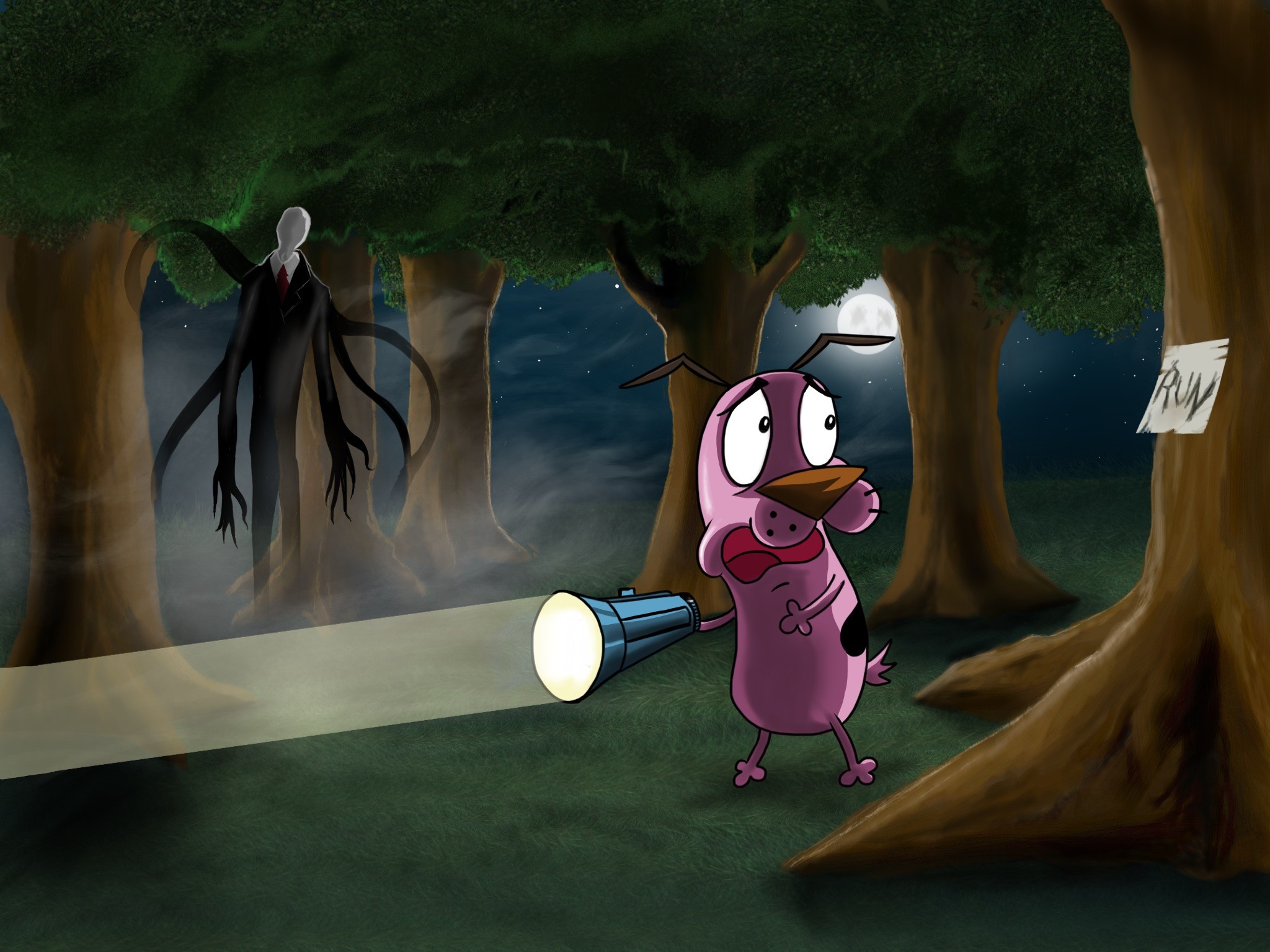 Can Courage outrun Slender Man by jose144 on DeviantArt