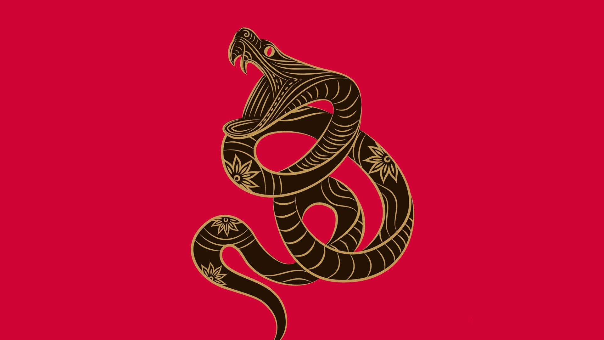 Preview wallpaper zodiac sign, snake, minimalism, vector 1920×1080