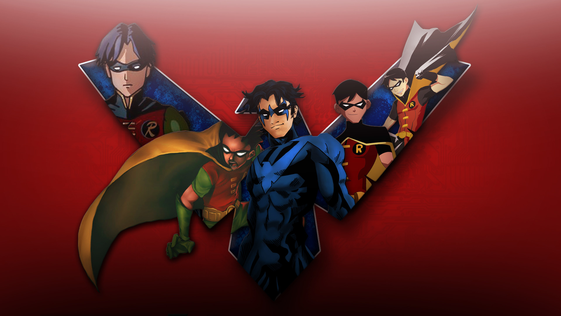 Nightwing Young Justice, city, red, arkham, robin, HD .