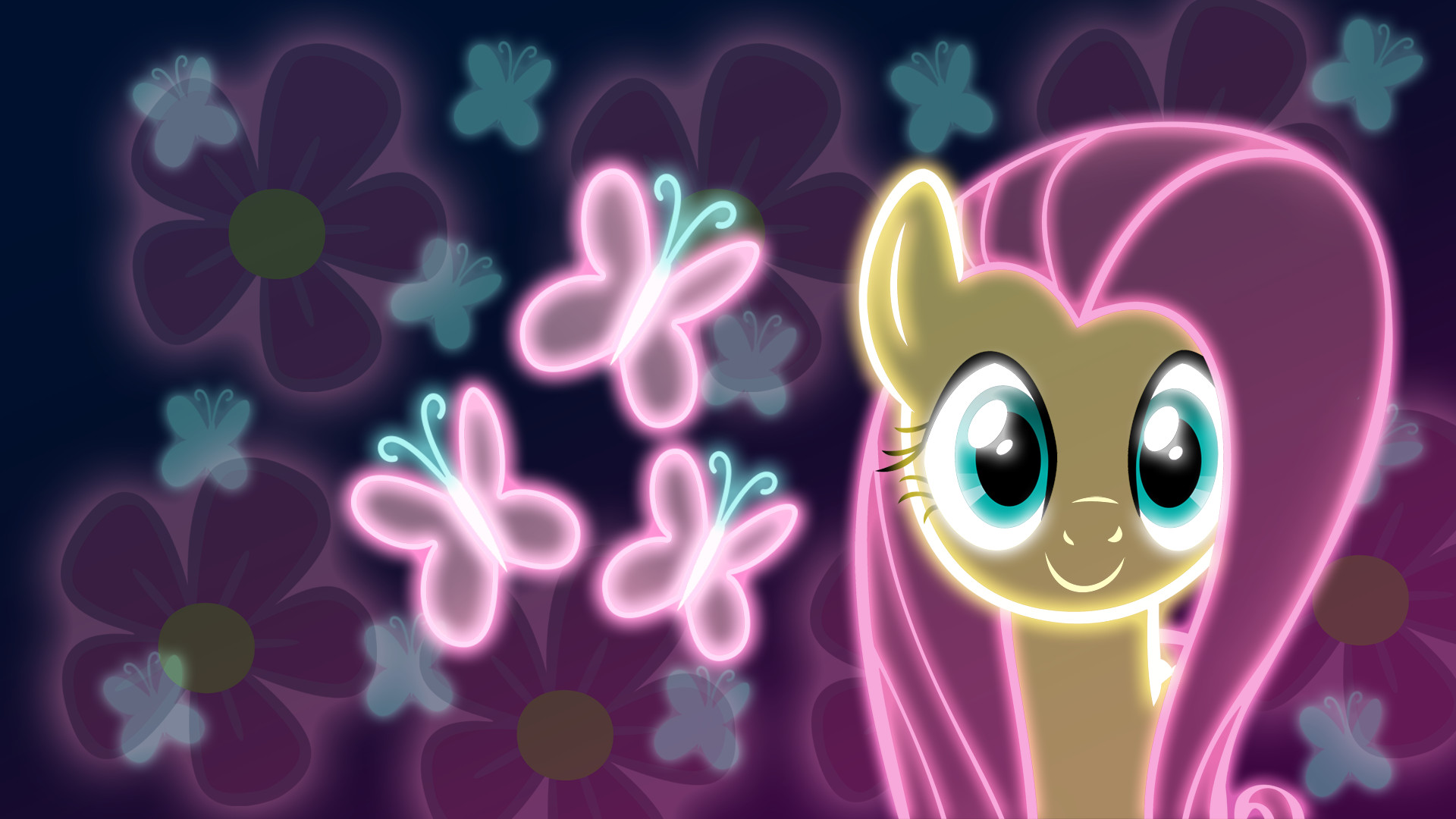 Neon Fluttershy Wallpaper by ZantyARZ on deviantART