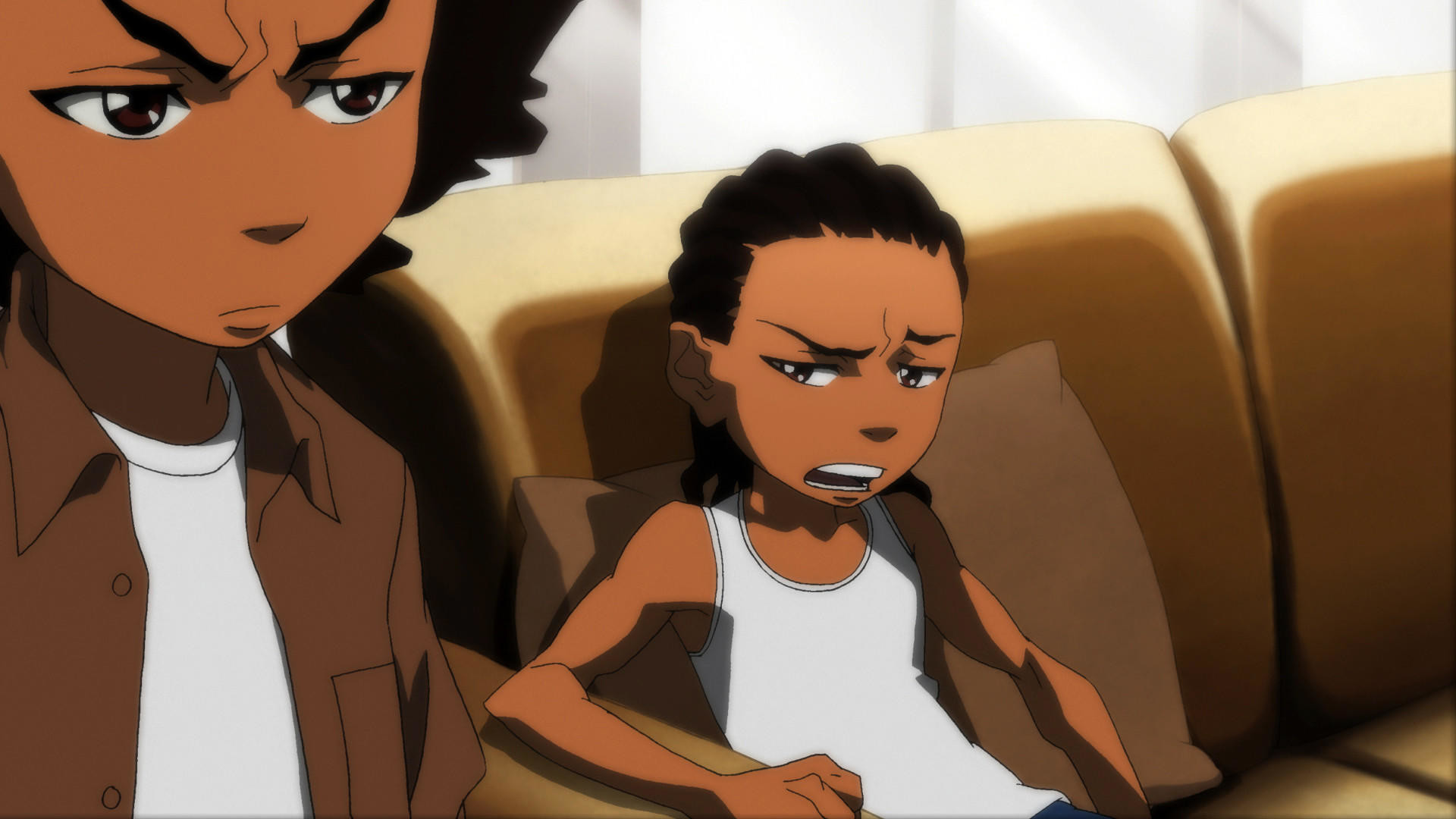 Huey Freeman, left, and brother Riley Freeman both voiced by Regina King