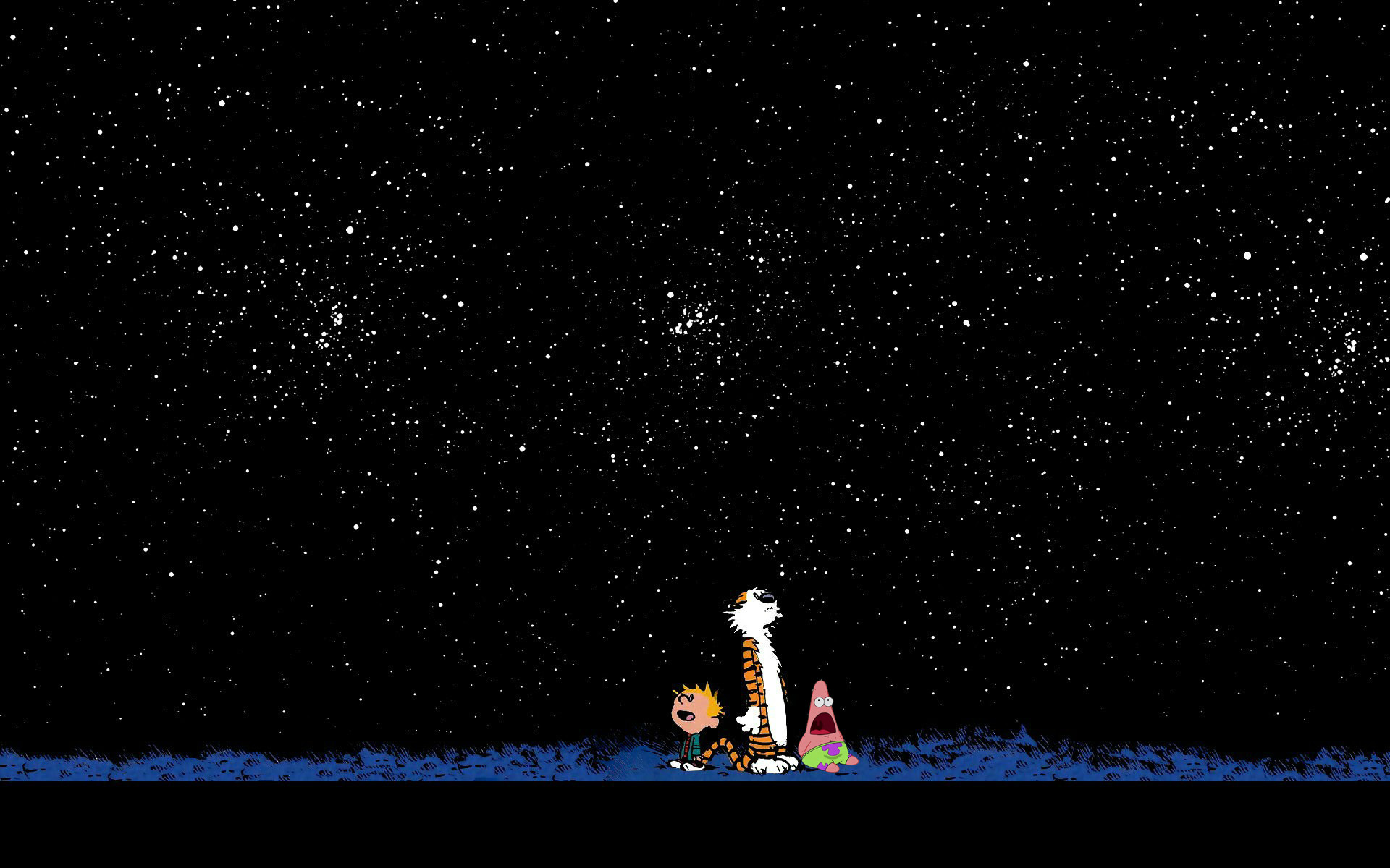 Calvin, Hobbs, and Patrick gazing at the stars. – Imgur