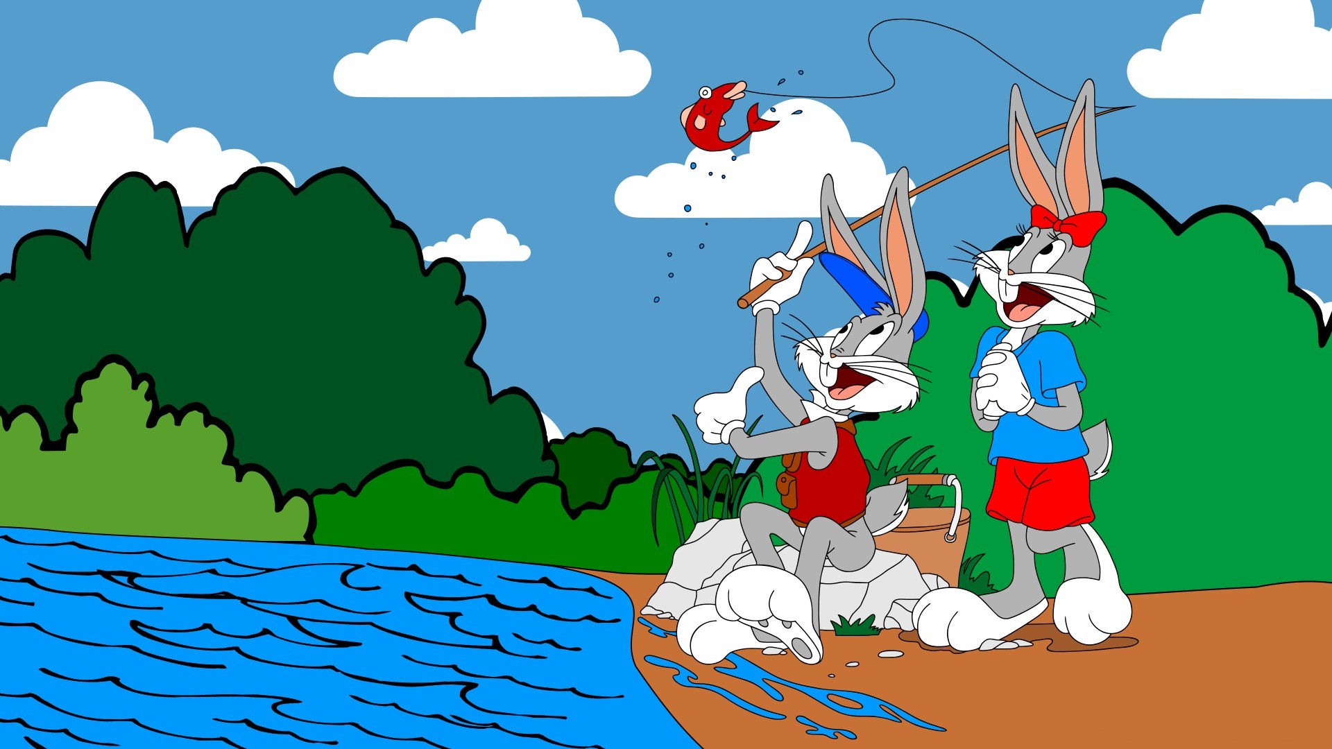 Fishing Bugs Bunny And Lo