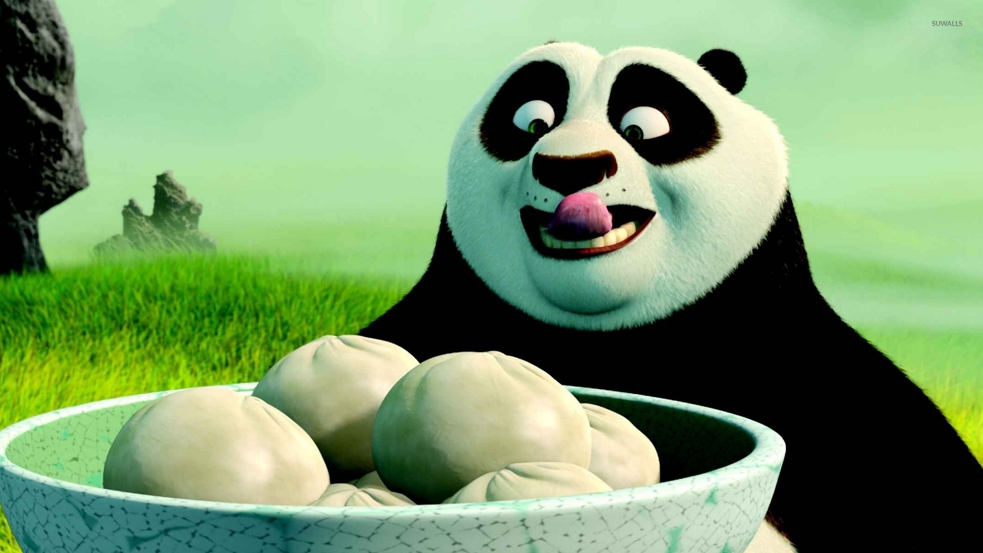 Po having dumplings – Kung Fu Panda wallpaper jpg