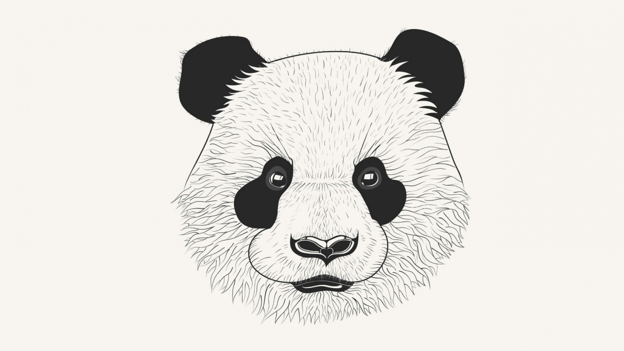 Preview wallpaper panda, art, muzzle 2048×1152