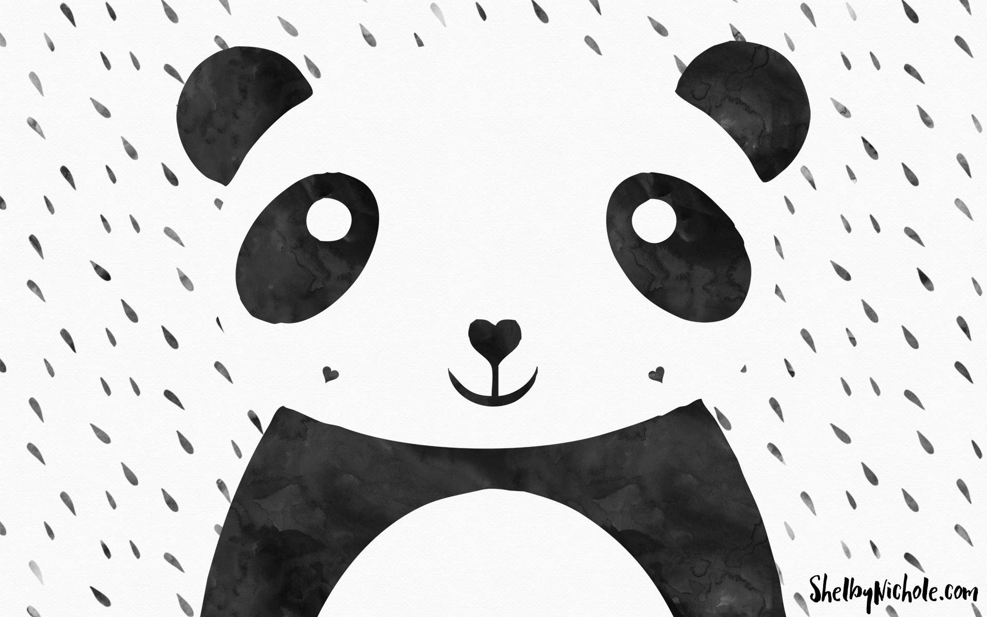 Free Watercolor Panda Desktop Wallpaper